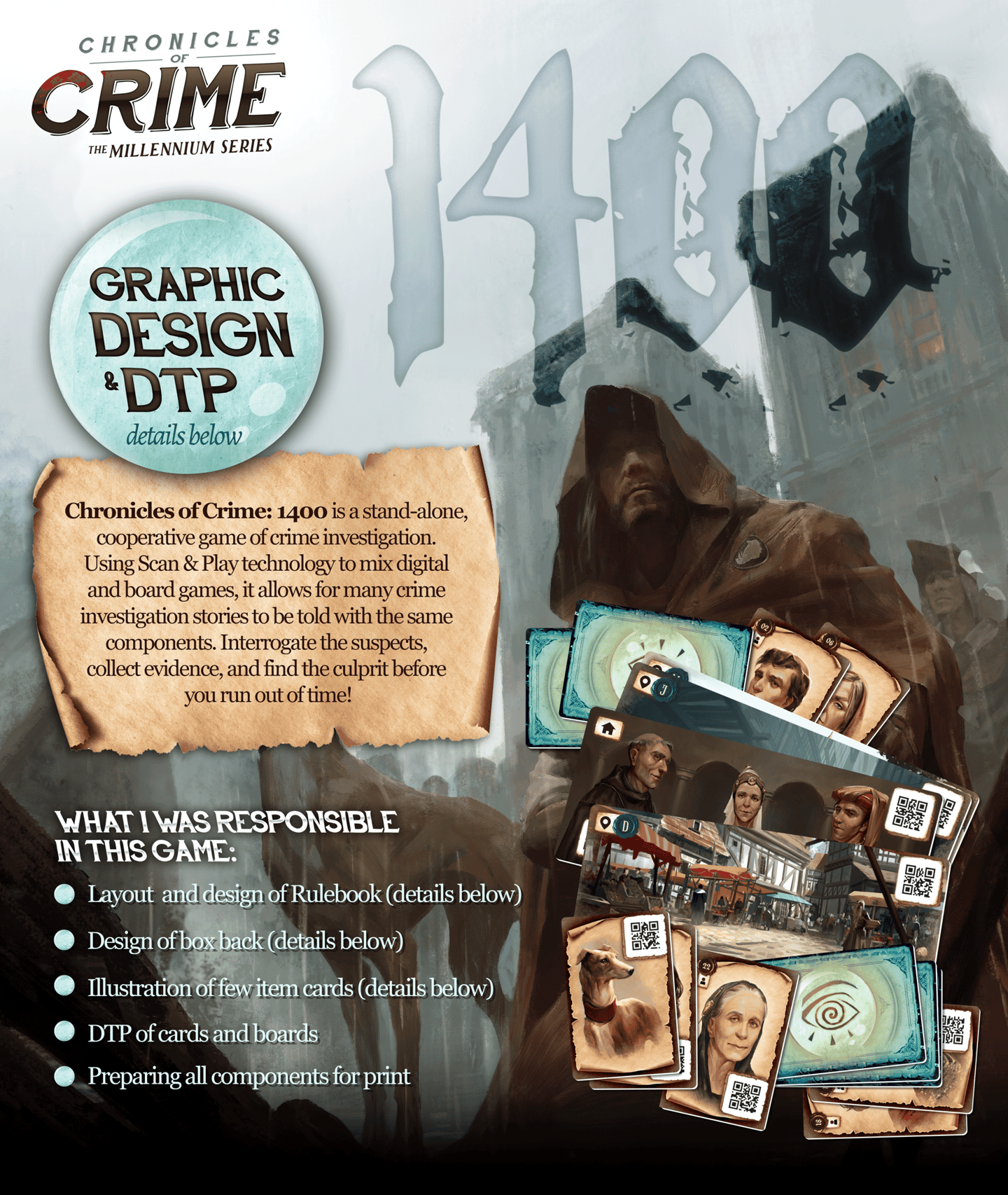 I was responsible to design layout and graphic design of rules, cards, back of the box.