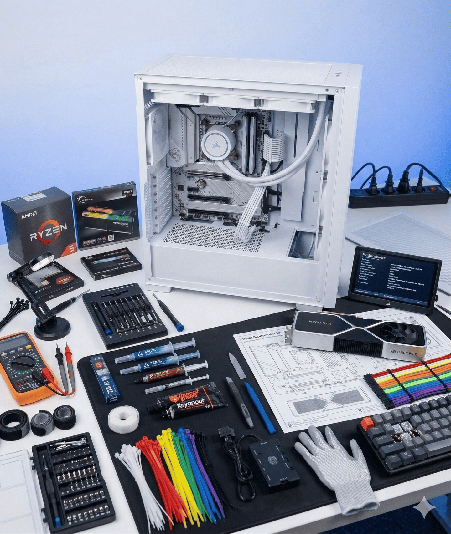 Mesa de serviço de montagem de computadores MKBuilds