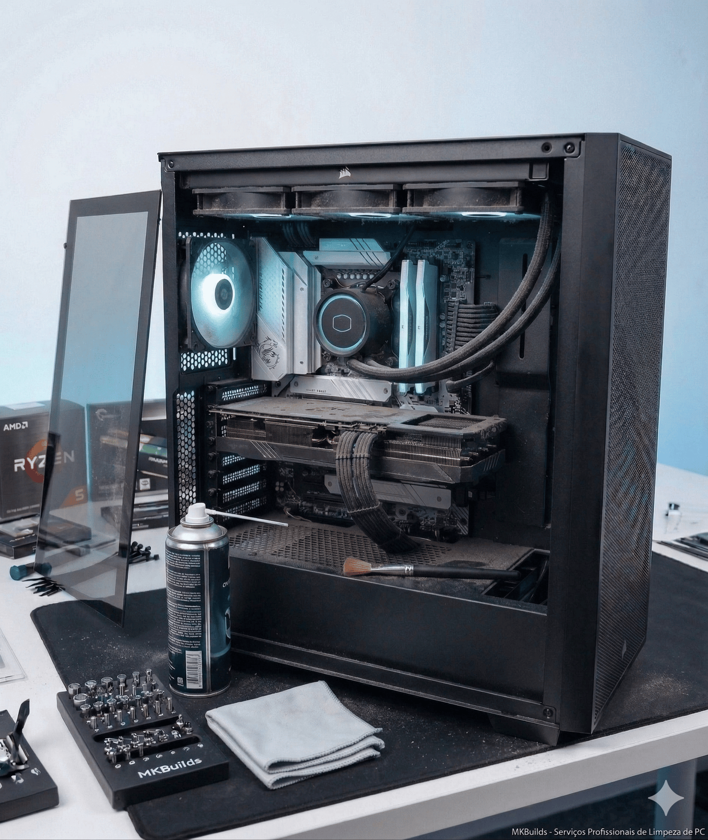 Computador gaming sujo a ser limpo pela MKBuilds