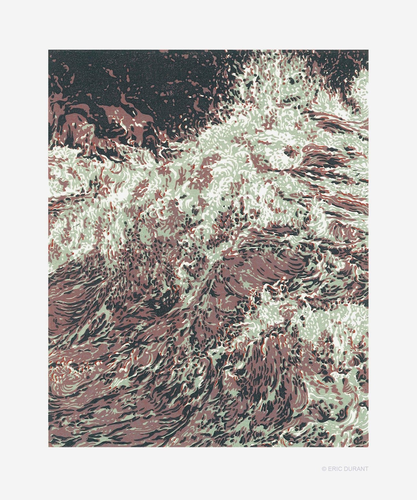 Linogravure sur papier 30  × 42 cm - © Eric Durant