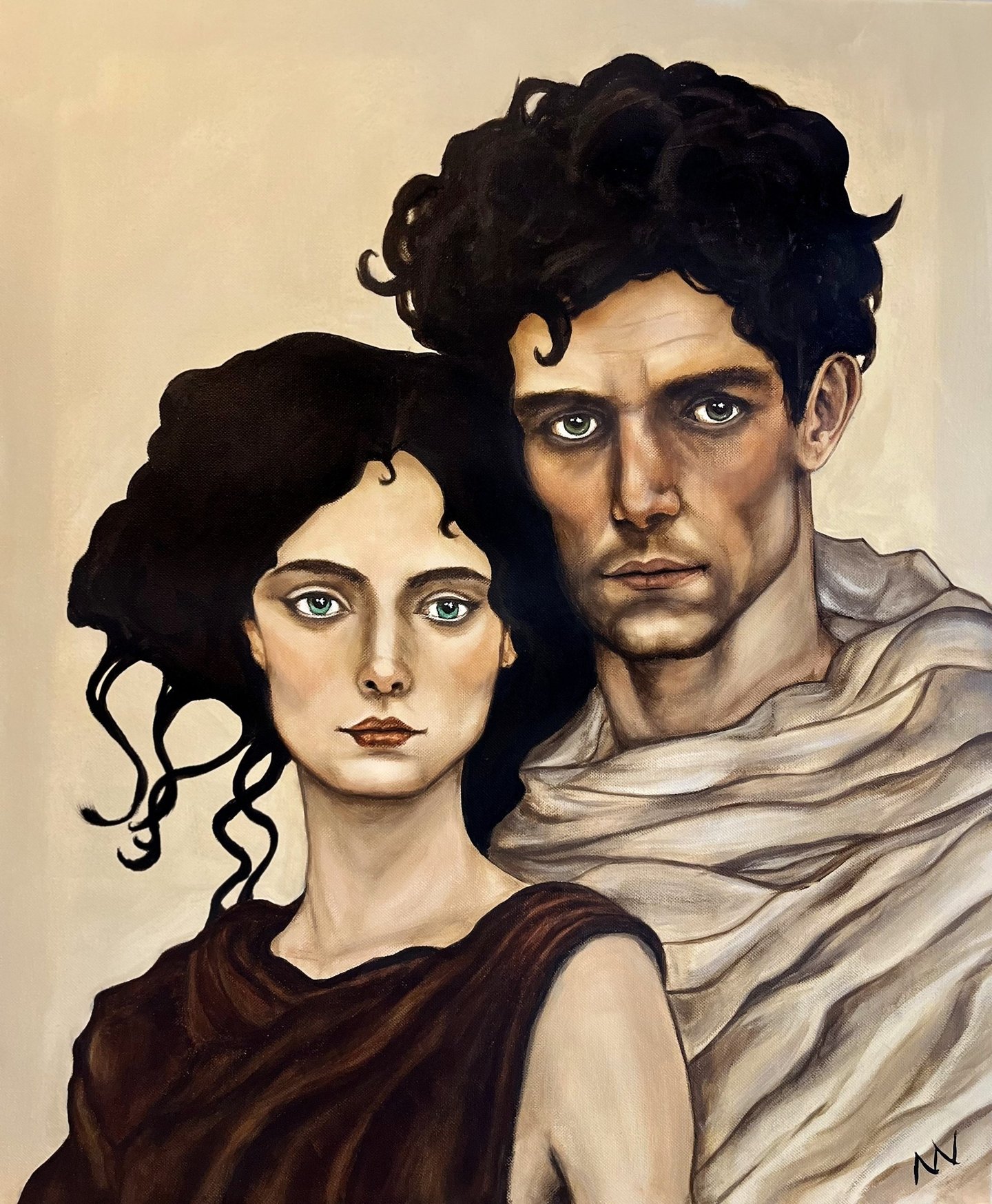 Original figurative painting ‘Fausta & Lucius’ by manef