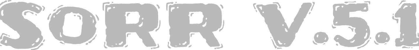 a black and white logo os SoRR v.5.1 engine