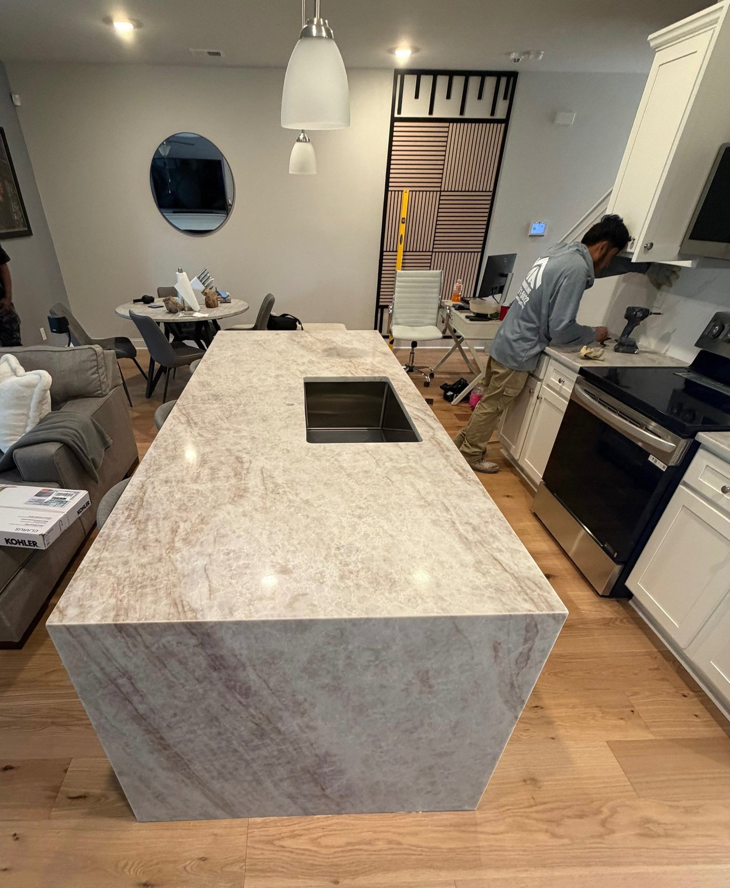 quartz countertop kitchen island grayson ga