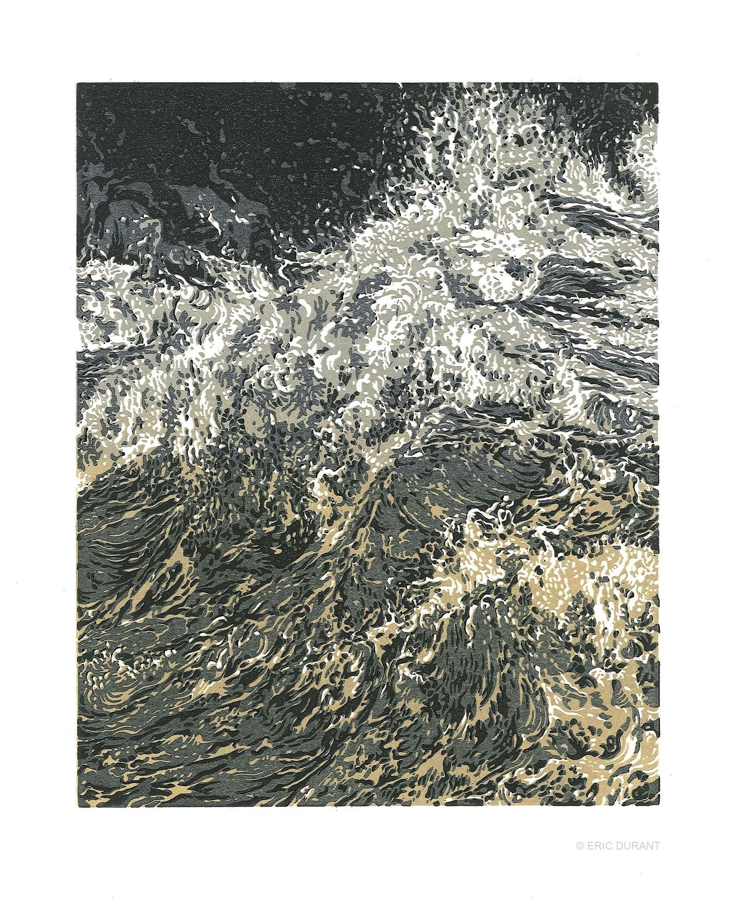 Linogravure sur papier 30  × 42 cm - © Eric Durant