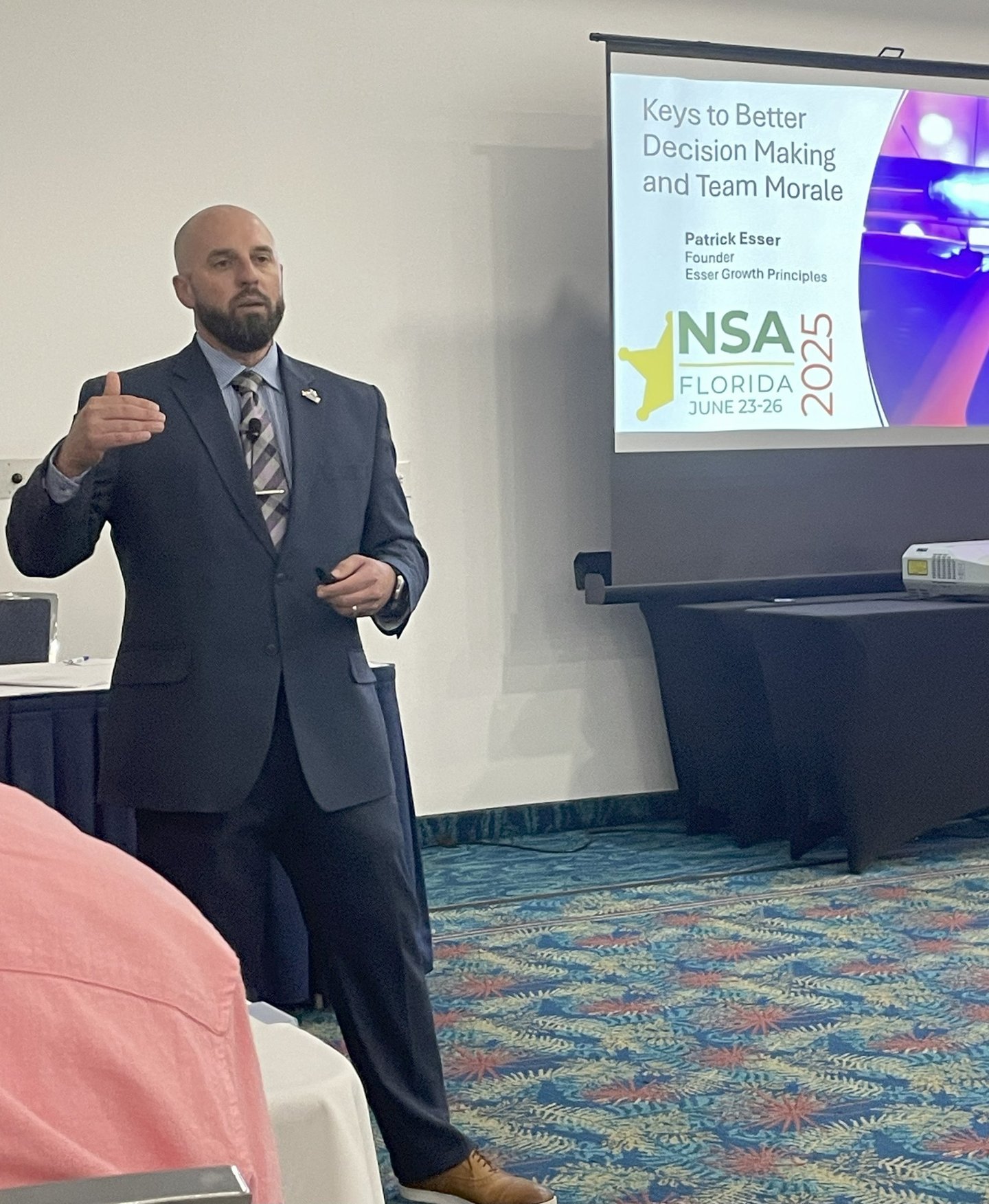 Patrick Esser presenting to the National Sheriffs Association Conference attendees