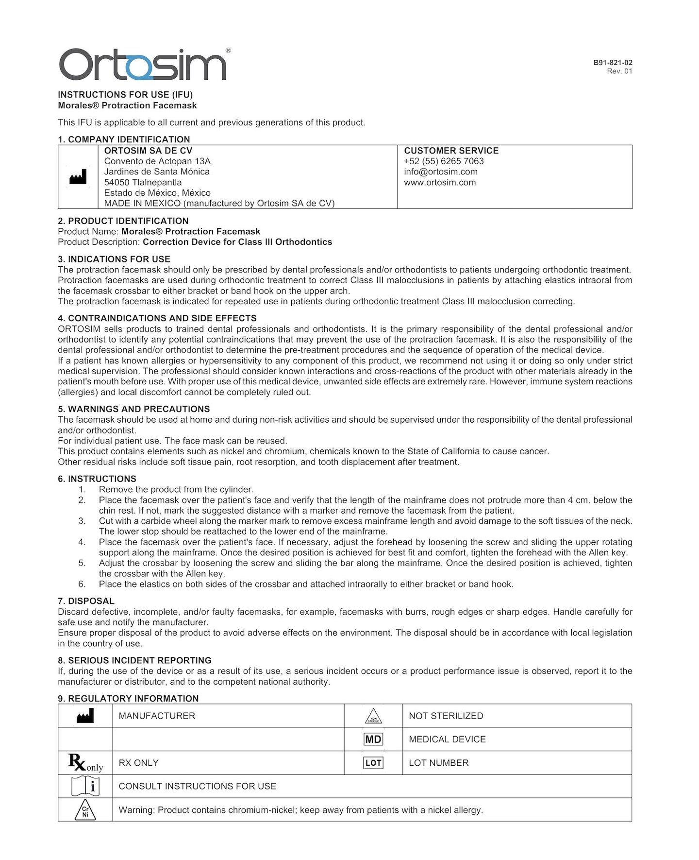 Instructions for use (english) IFU | Morales® protraction facemask