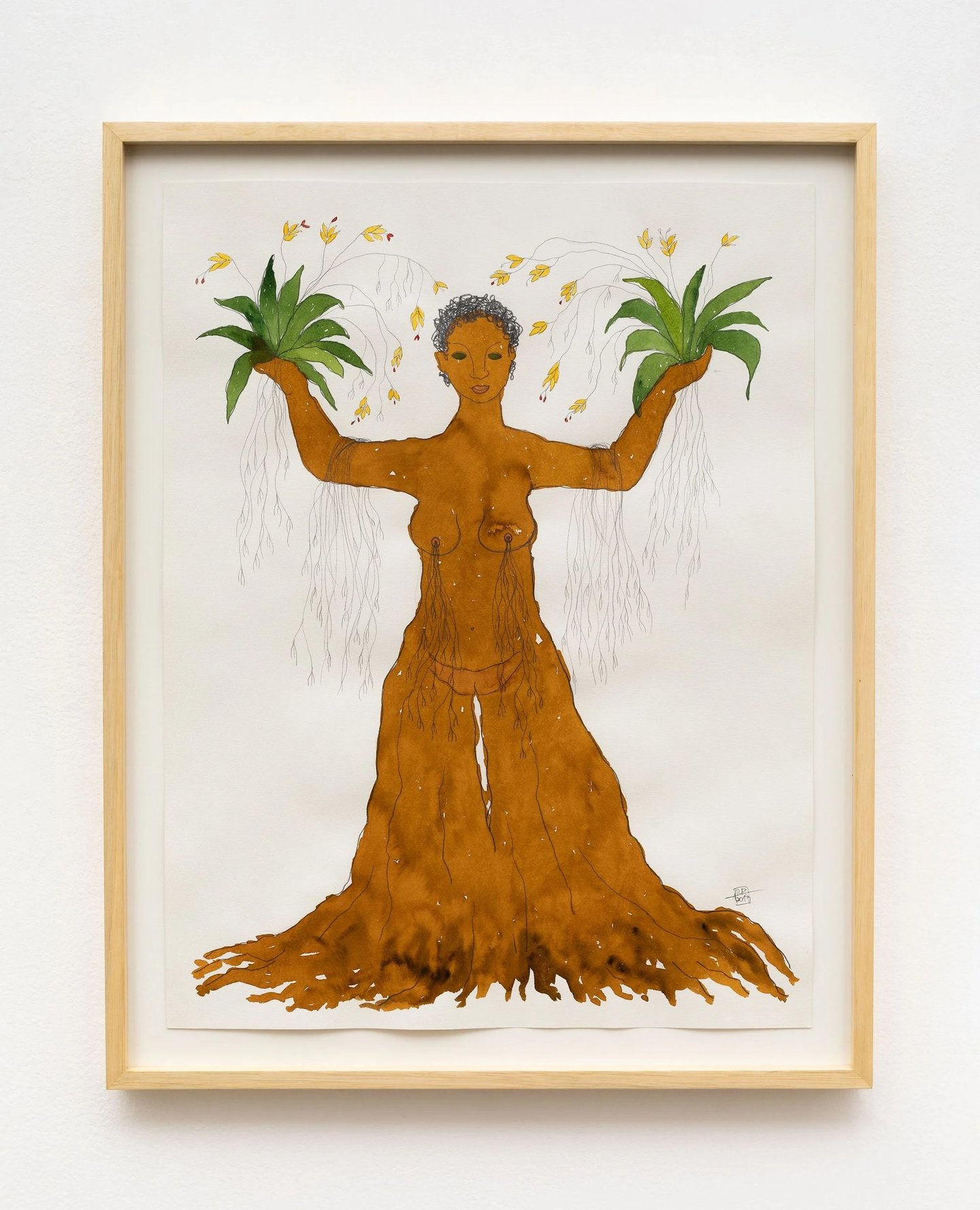 Figura feminina e elementos naturais – Rosana Paulino