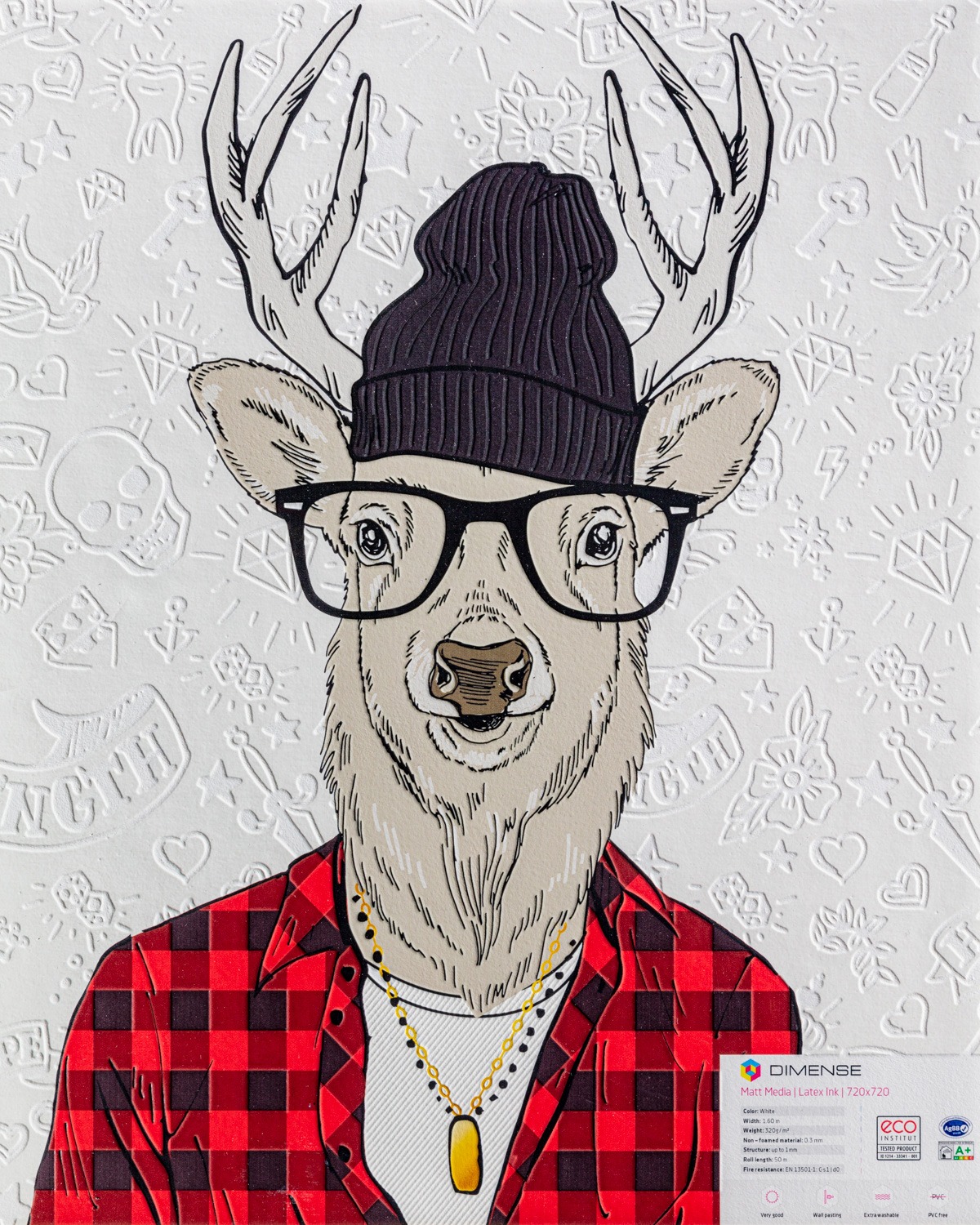 Close-up of Animal Canvas Trio texture on Dimense Media Matt