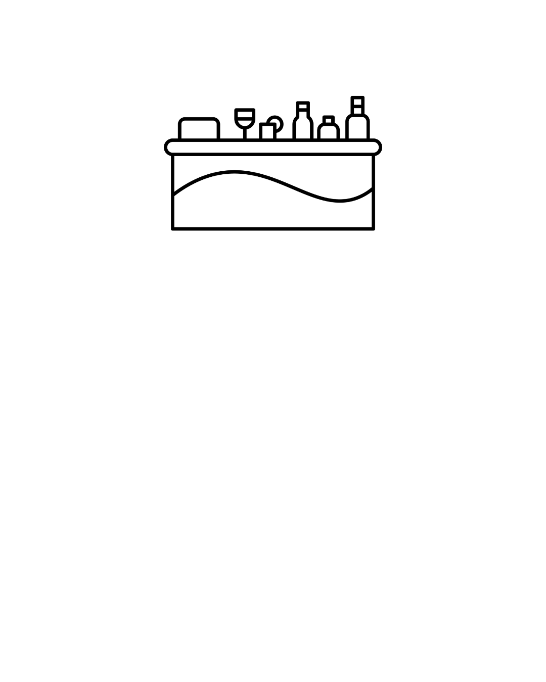 Portable mobile bar setup for weddings, corporate events, and private parties.