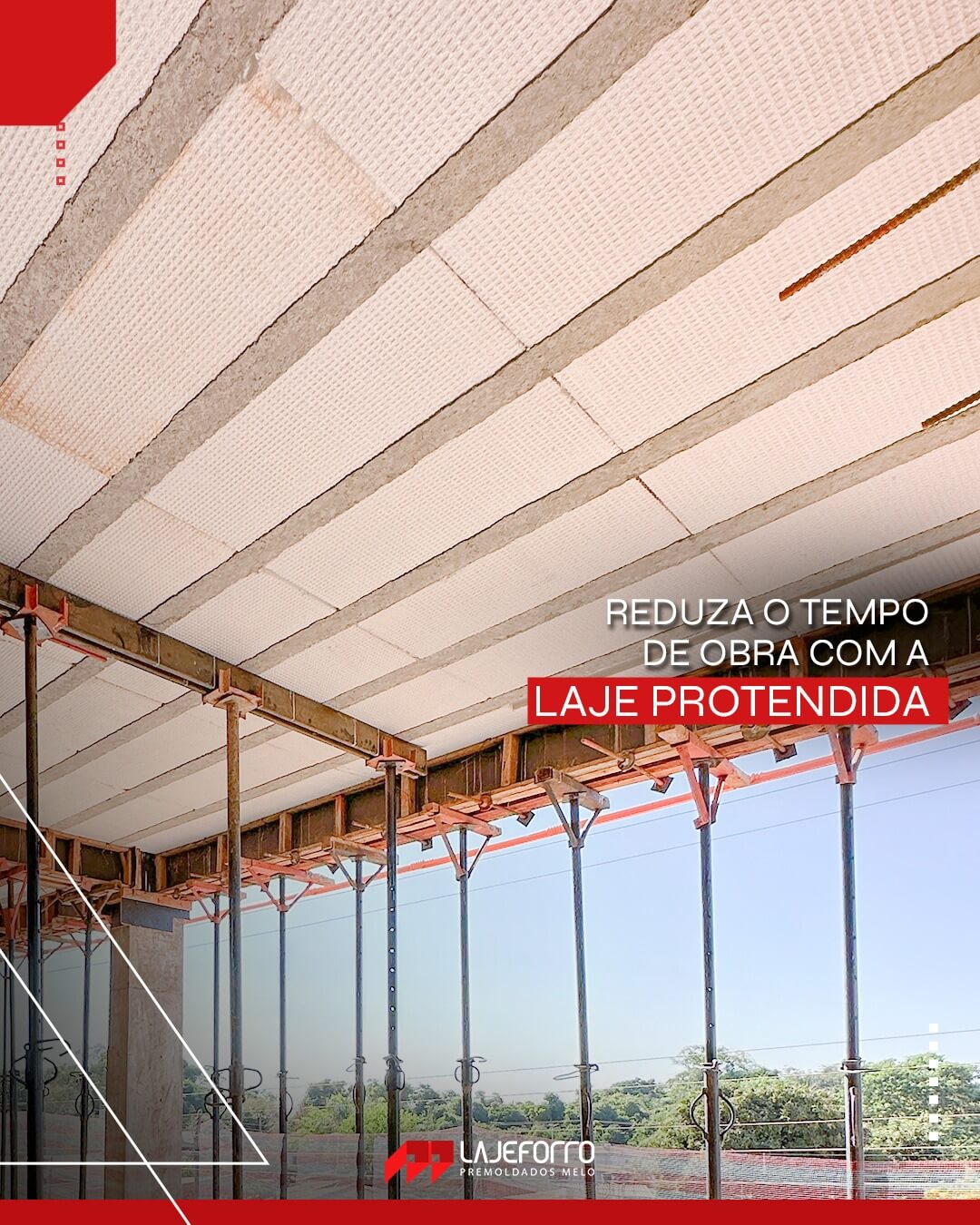 Laje protendida pré-moldada ideal para grandes vãos