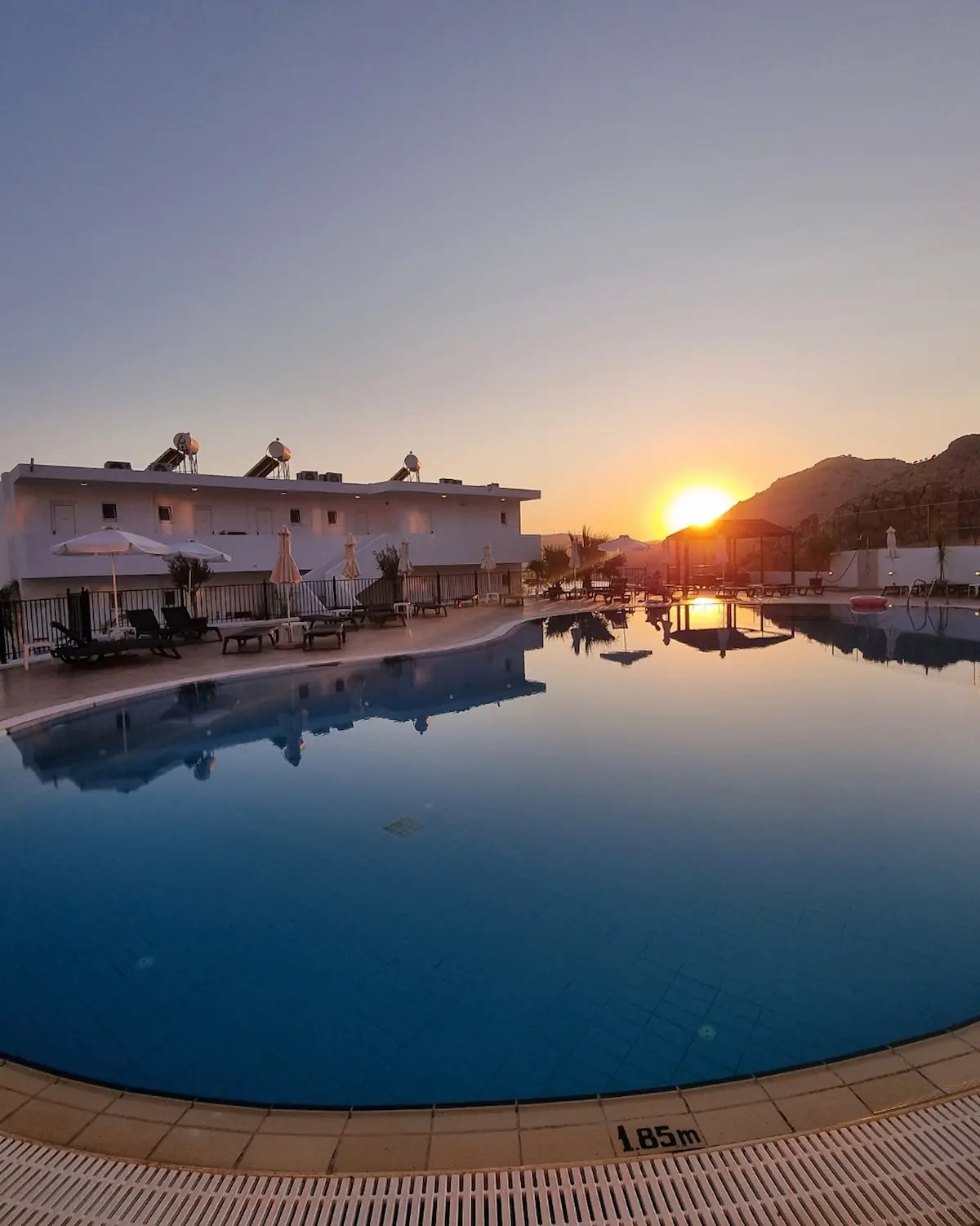 Pefkos sunset from hotel view