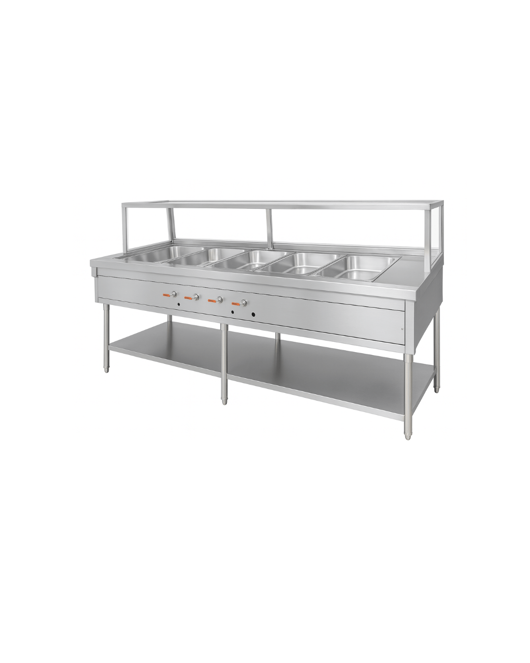 Bain Marie Gas เตาเบนมารี่อุ่นอาหารสแตนเลส สำหรับแคนทีน ระบบแก๊ส