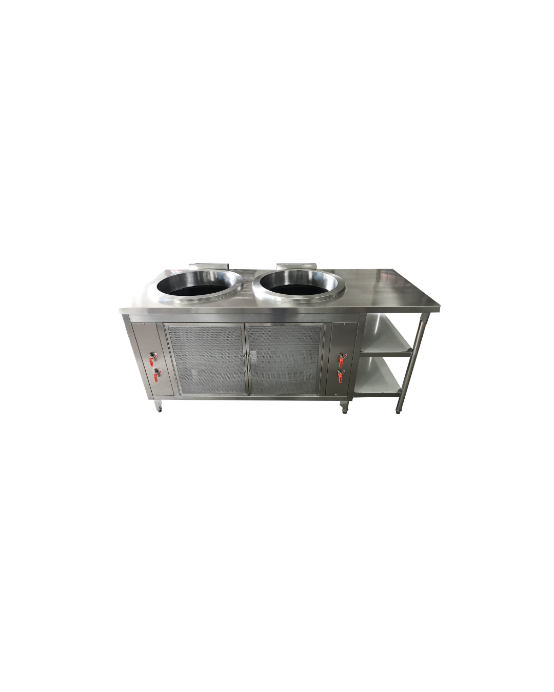 Noodle Pot Stove เตาลวกก๋วยเตี๋ยว 2 หลุม พร้อมชั้นวางของ สแตนเลส