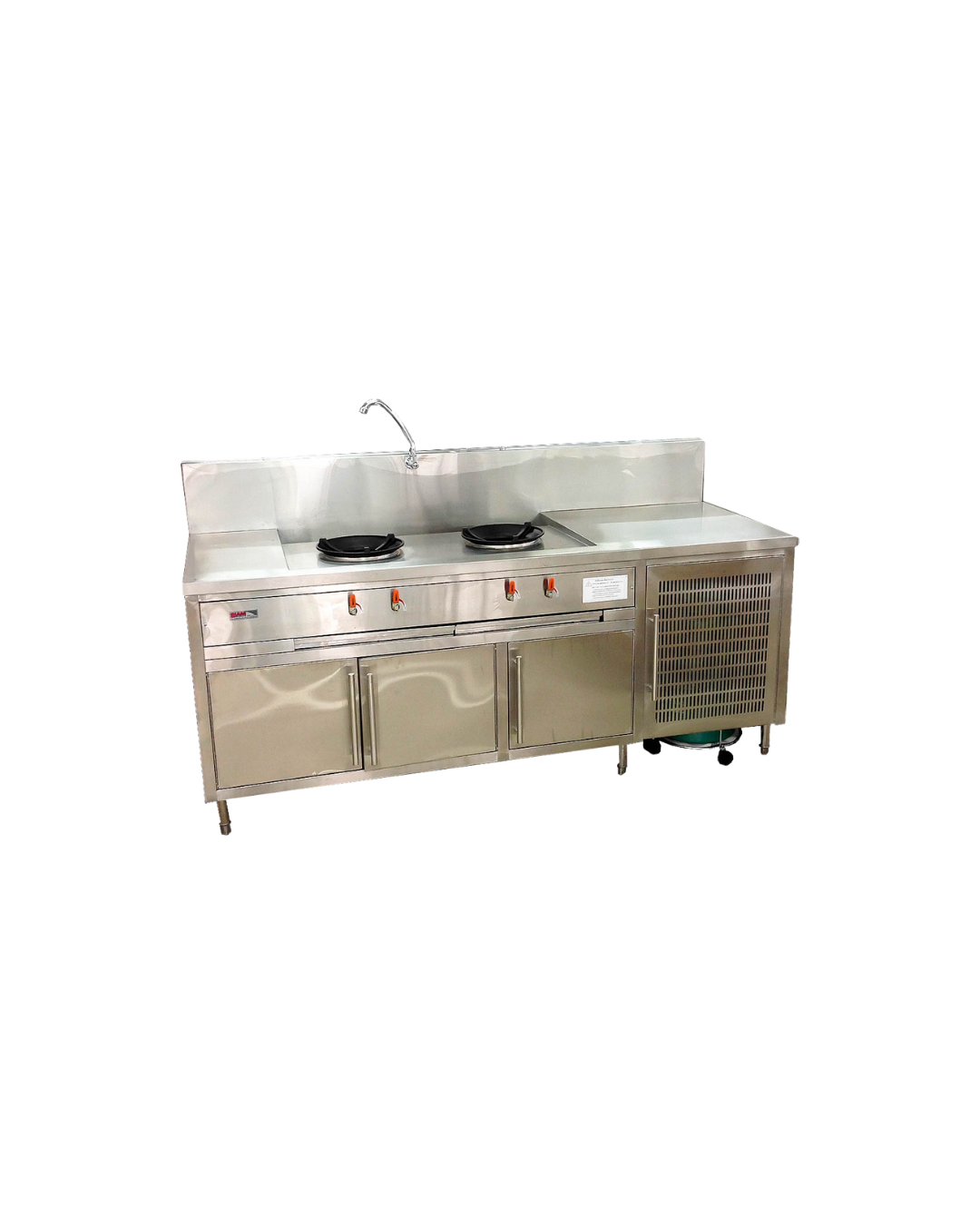 Thai Stove Cabinet 2 Burners with Gas Tank ตู้เตาไทย 2 หัว พร้อมที่ใส่ถังแก๊ส สแตนเลส