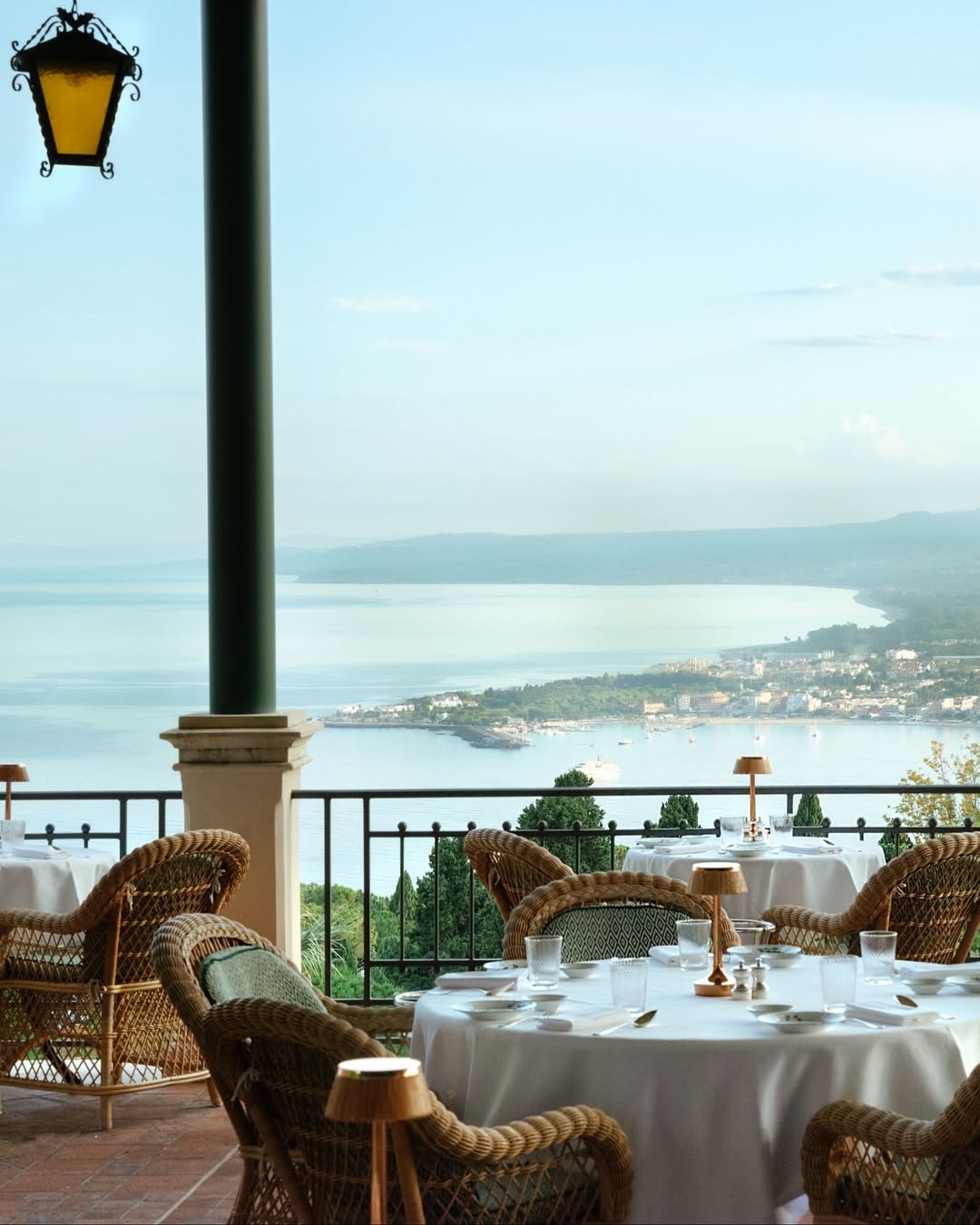 Seaside terrace restaurant with ocean view dining.