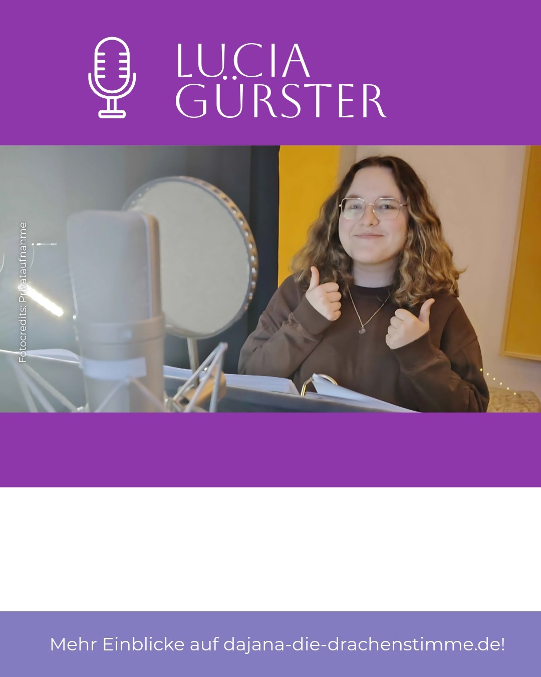 Der Hörspiel-Cast von Autor Luca Snow - "Existence": Sprecherin Lucia Gürster