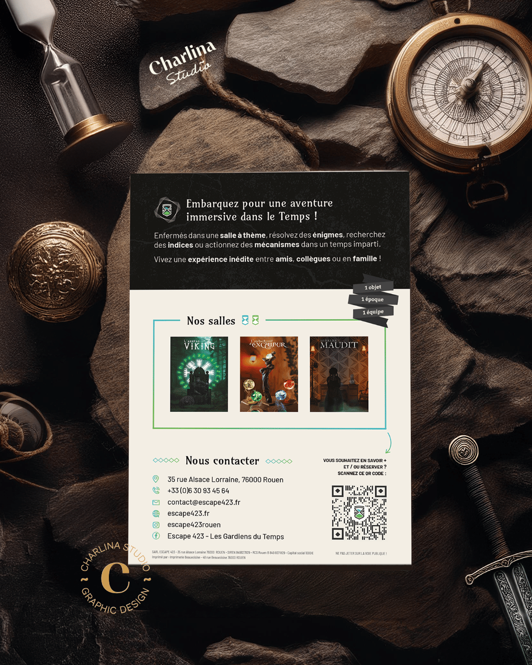 Création de flyer pour Escape 423, vue verso