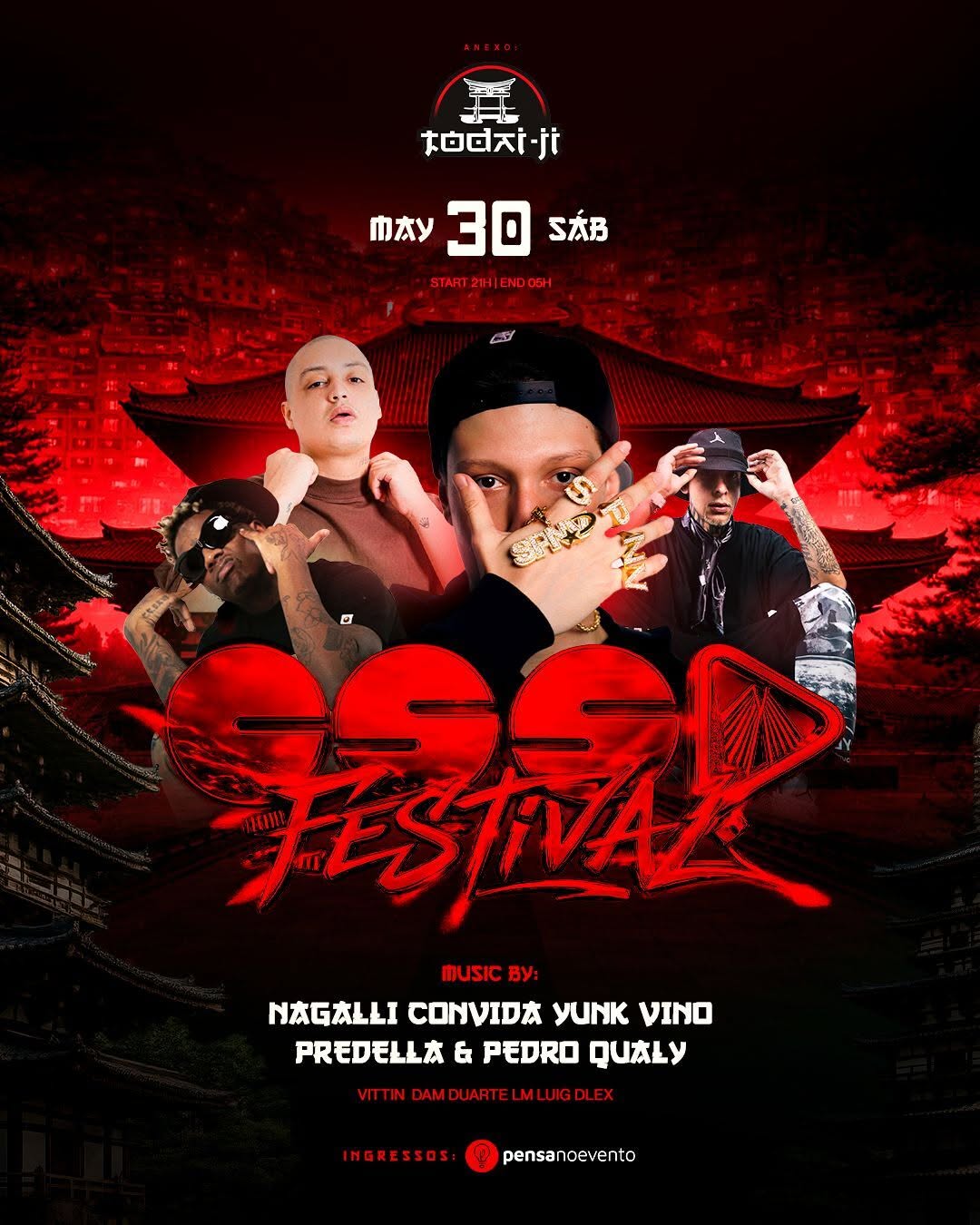 Cartaz do CSS Festival em Tubarão com artistas do rap nacional