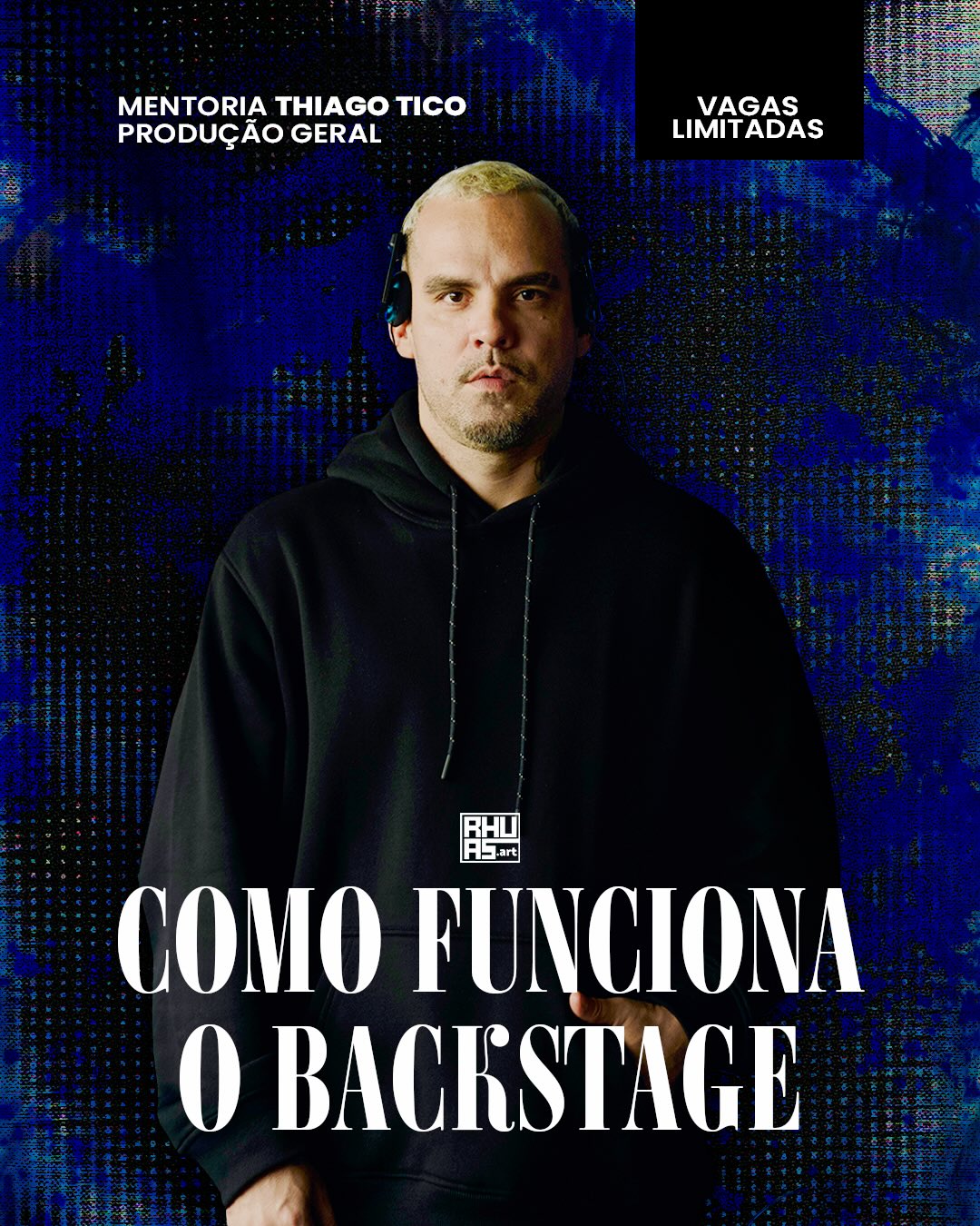 Tico Prod anuncia mentoria sobre produção artística, backstage e gestão de carreira musical.