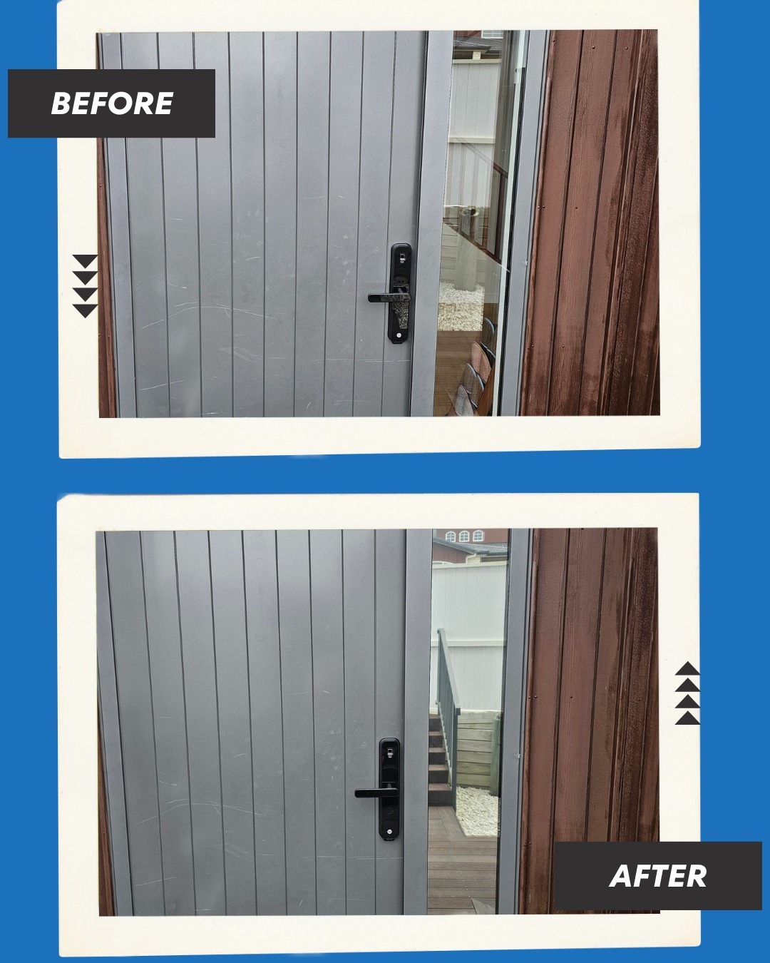 Before and after comparison privacy window film