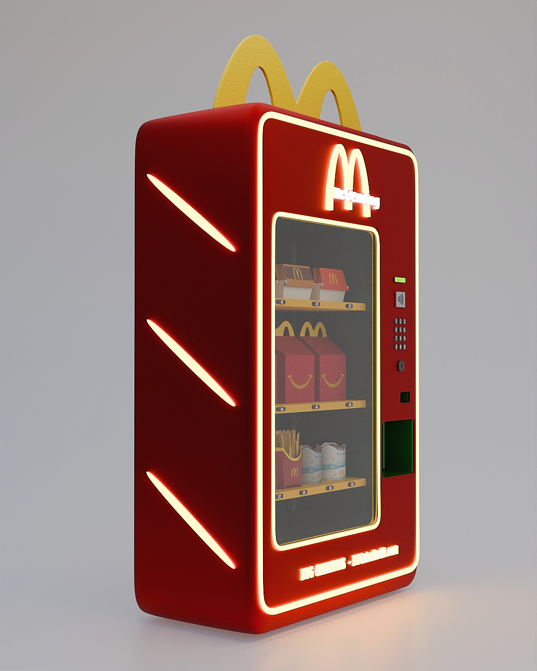 Maquina expendedora de mcdonald's. Concepto.