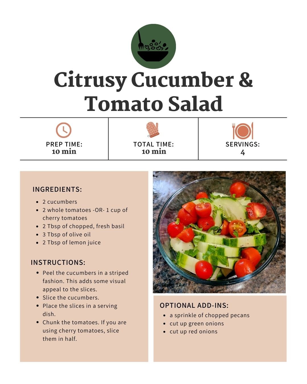 a recipe for a salad with tomatoes and cucumbers
