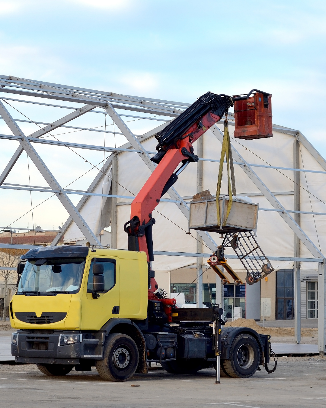 a crane truck with a crane on it