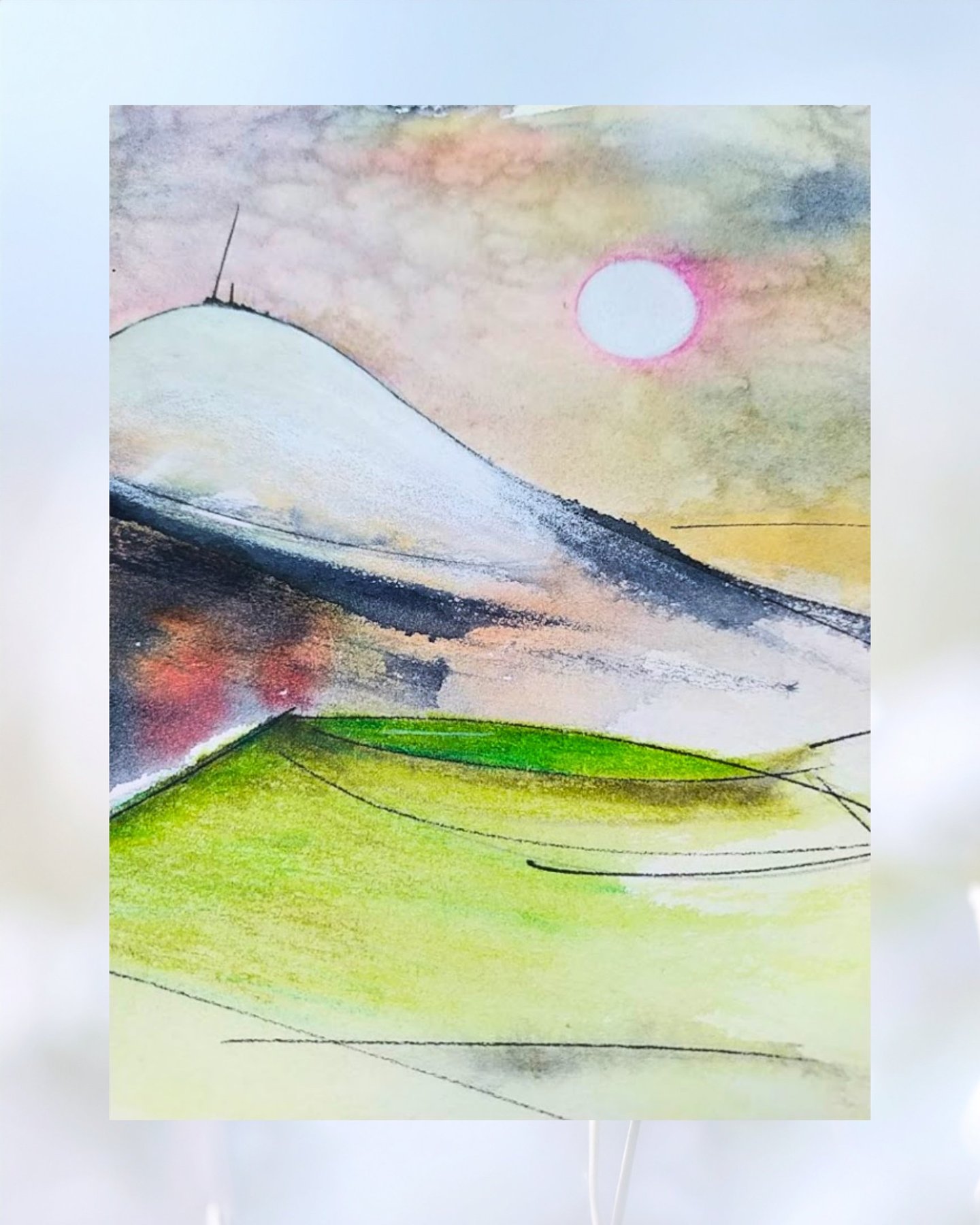 aquarelle originale puy de dôme décoration cadeau