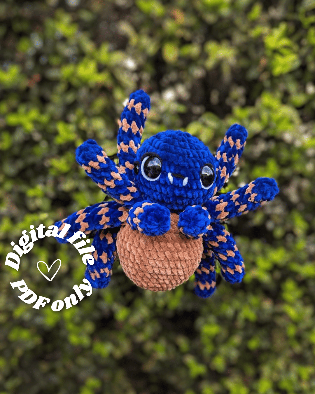 Tarantula crochet pattern blue cobalt