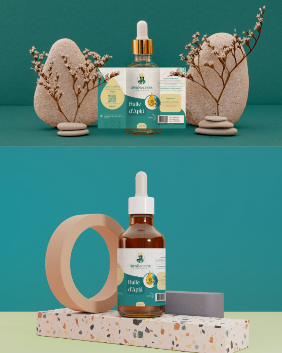 Création étiquette produit pour la marque awasecrets par Krafteez