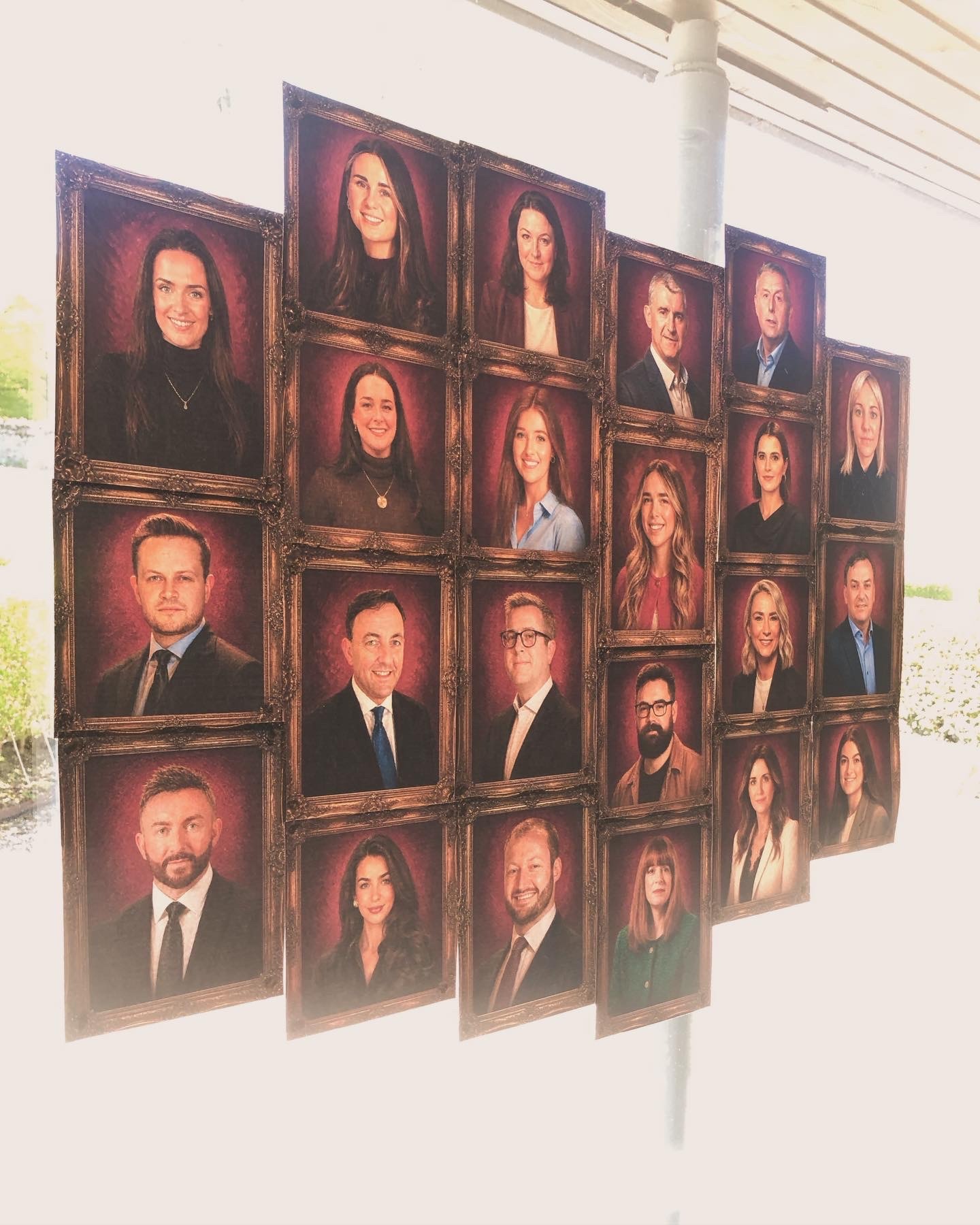 Pictures of corporate team for team building Traitors exercise.