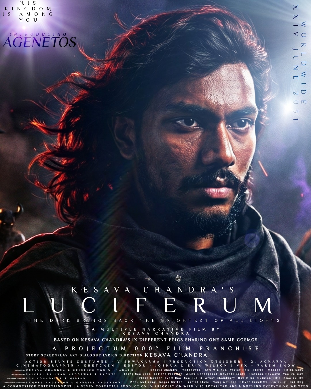 Luciferum Film poster. Portraying Actor Kesava Chandra As Agenetos.