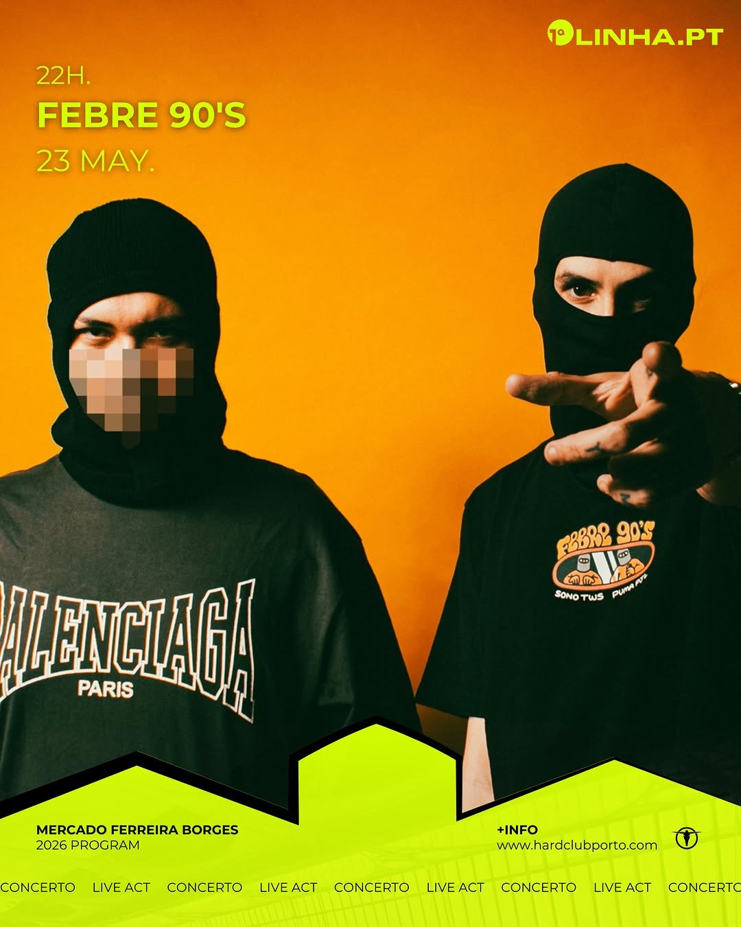 Febre 90’s se apresenta no Hard Club no Porto