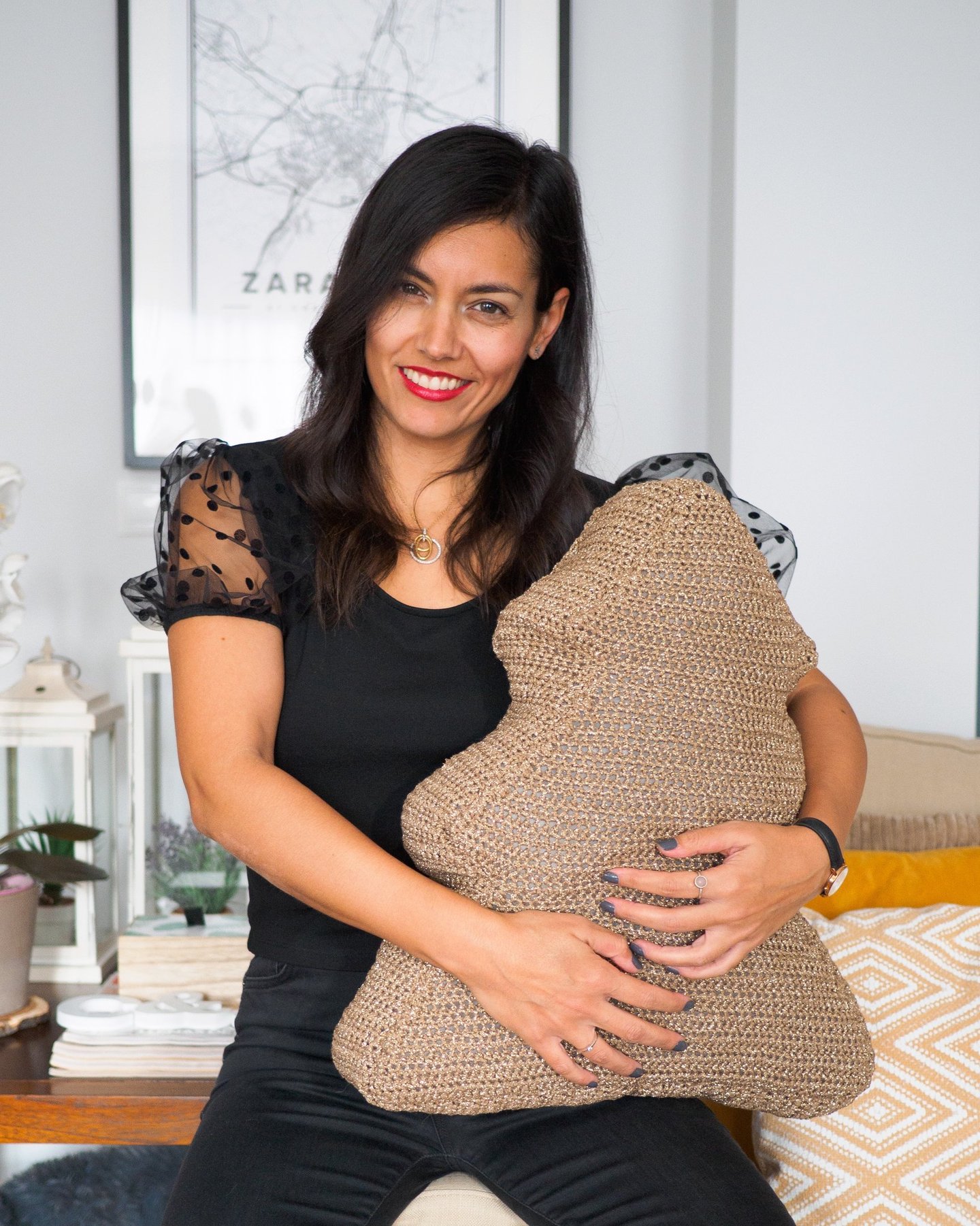 patron crochet cojin con forma de arbol de navidad