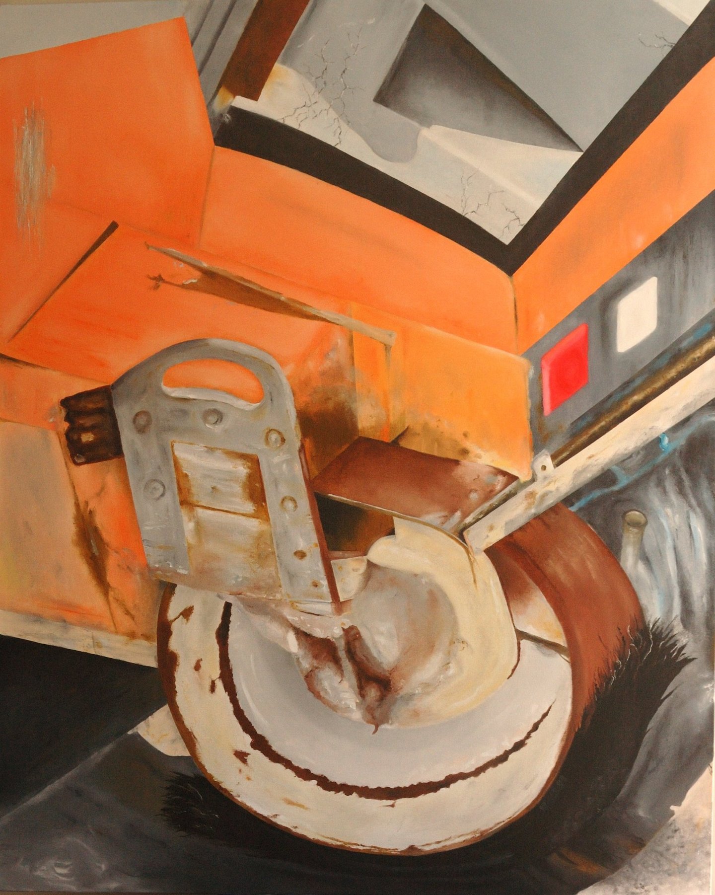 Crash (she made a deal with the angels and they never let go). Oil on canvas. 2023. 122 x 153 cms.