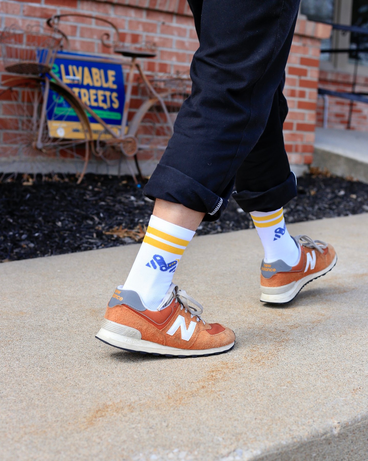 The Local Motion socks "in action"