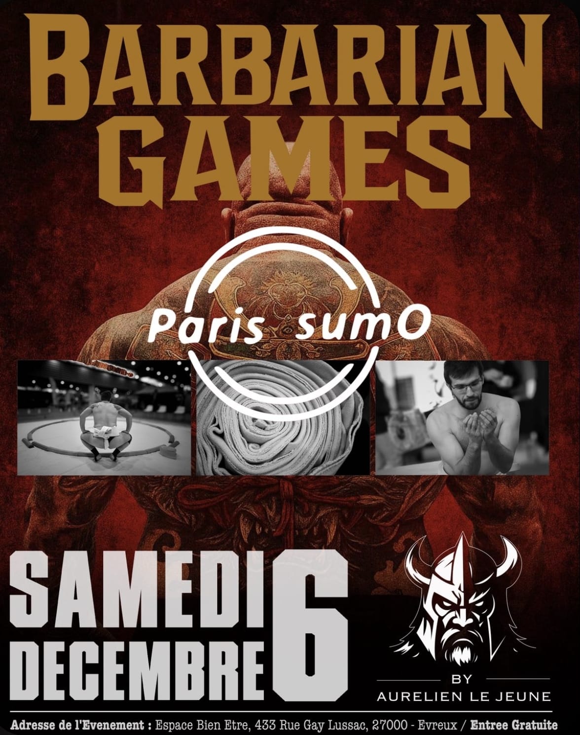 Barbarian Games avec Paris Sumo, samedi 6 décembre à Evreux