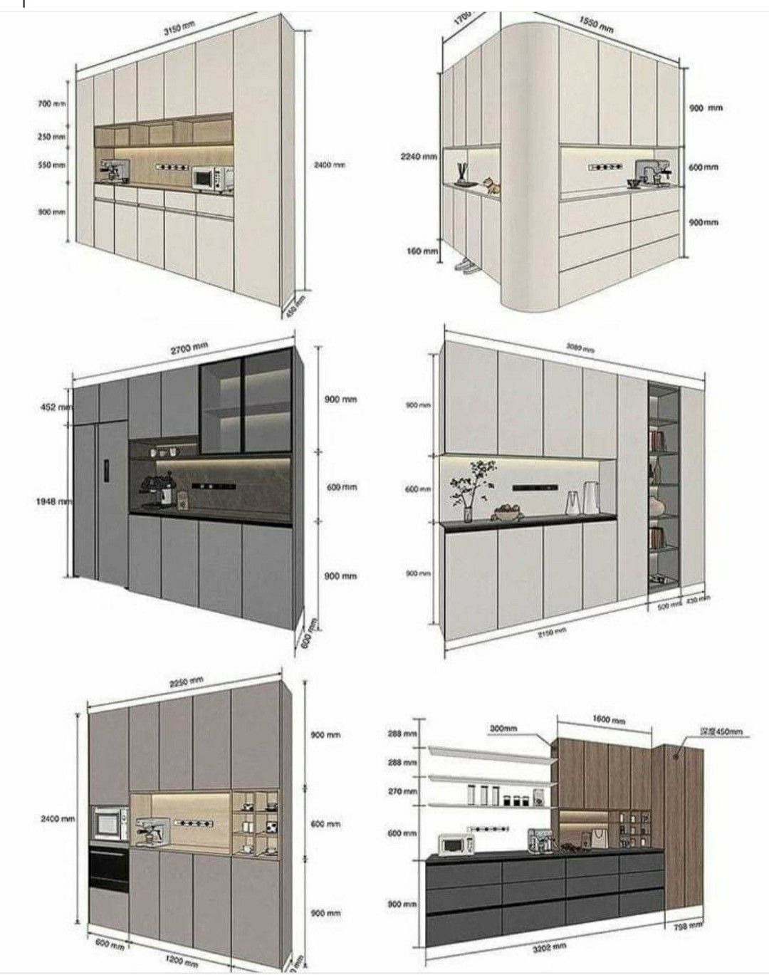 a kitchen with a lot of cabinets and cabinets