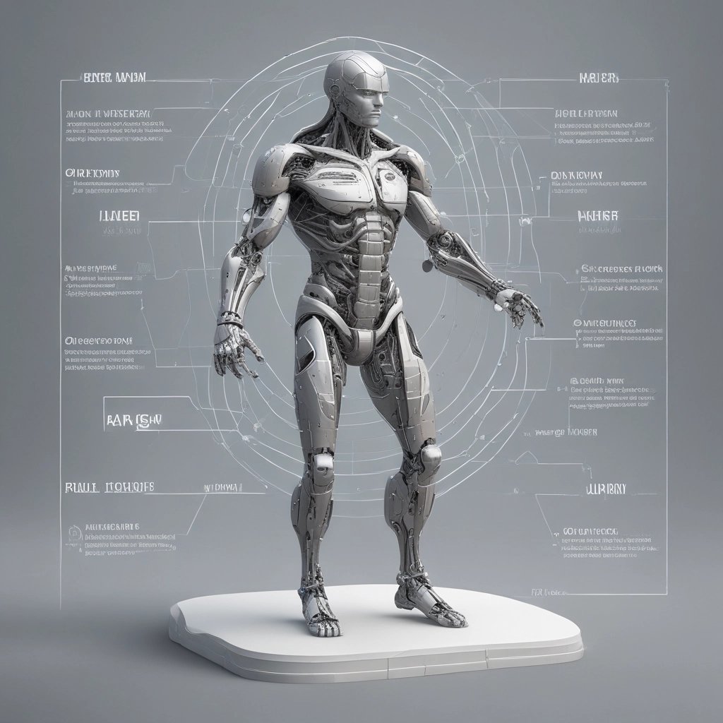 An illustration of a digital twin concept showcasing various objects and people.