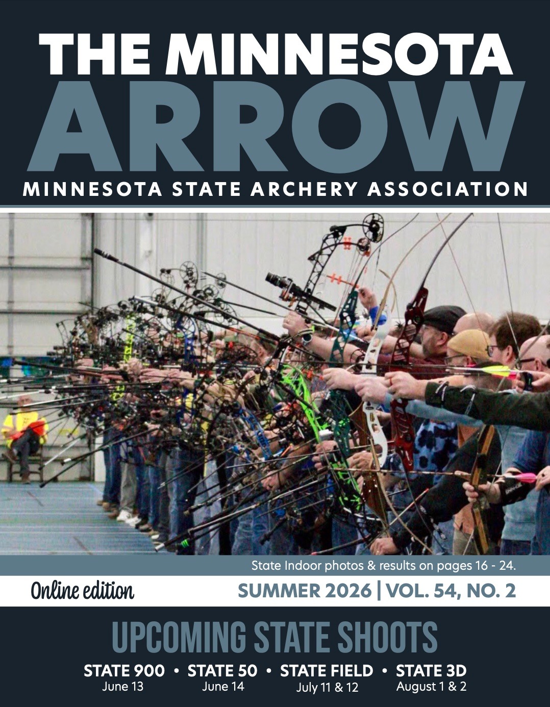 May 2026 Cover Image - photo of archers shooting on a line