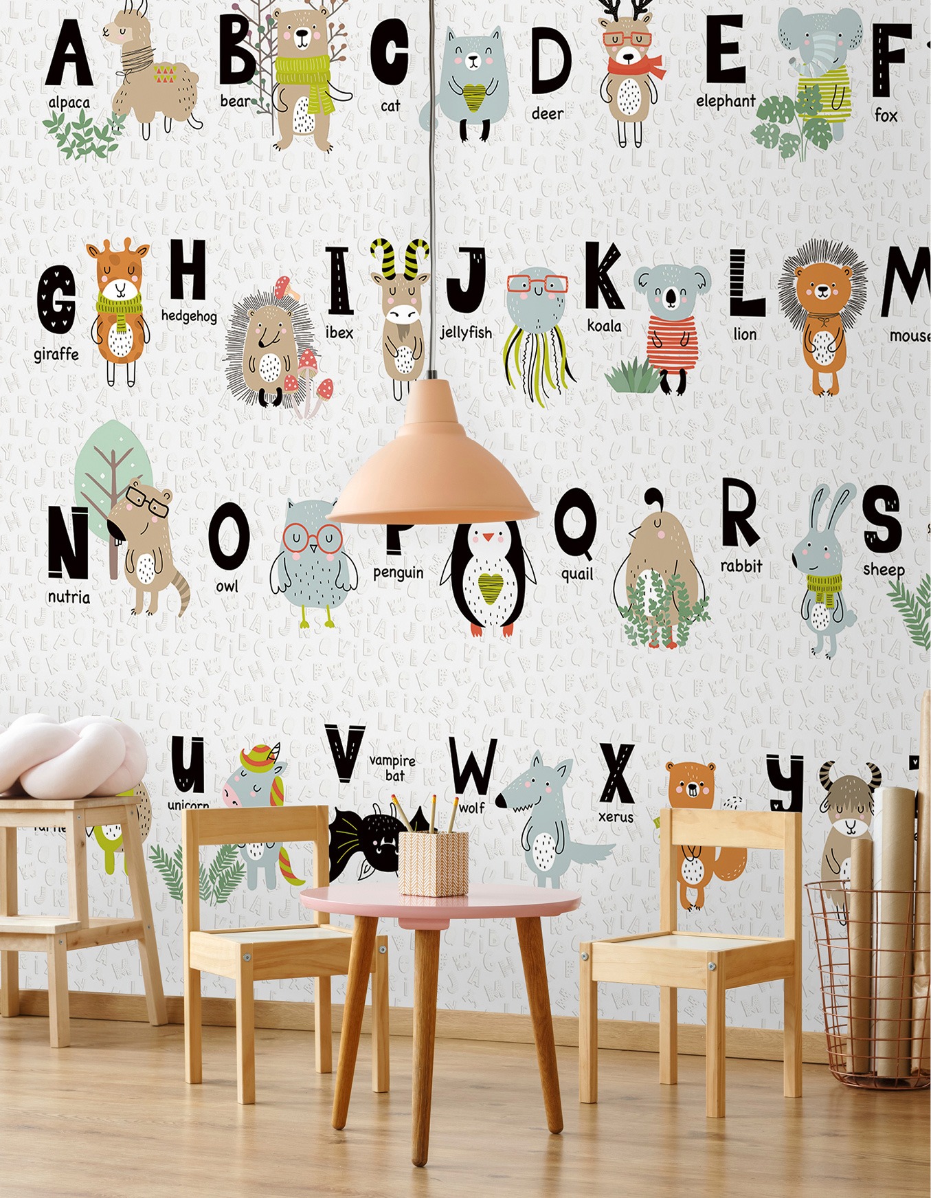 Funky ABC canvas design printed on Dimense Media Matt