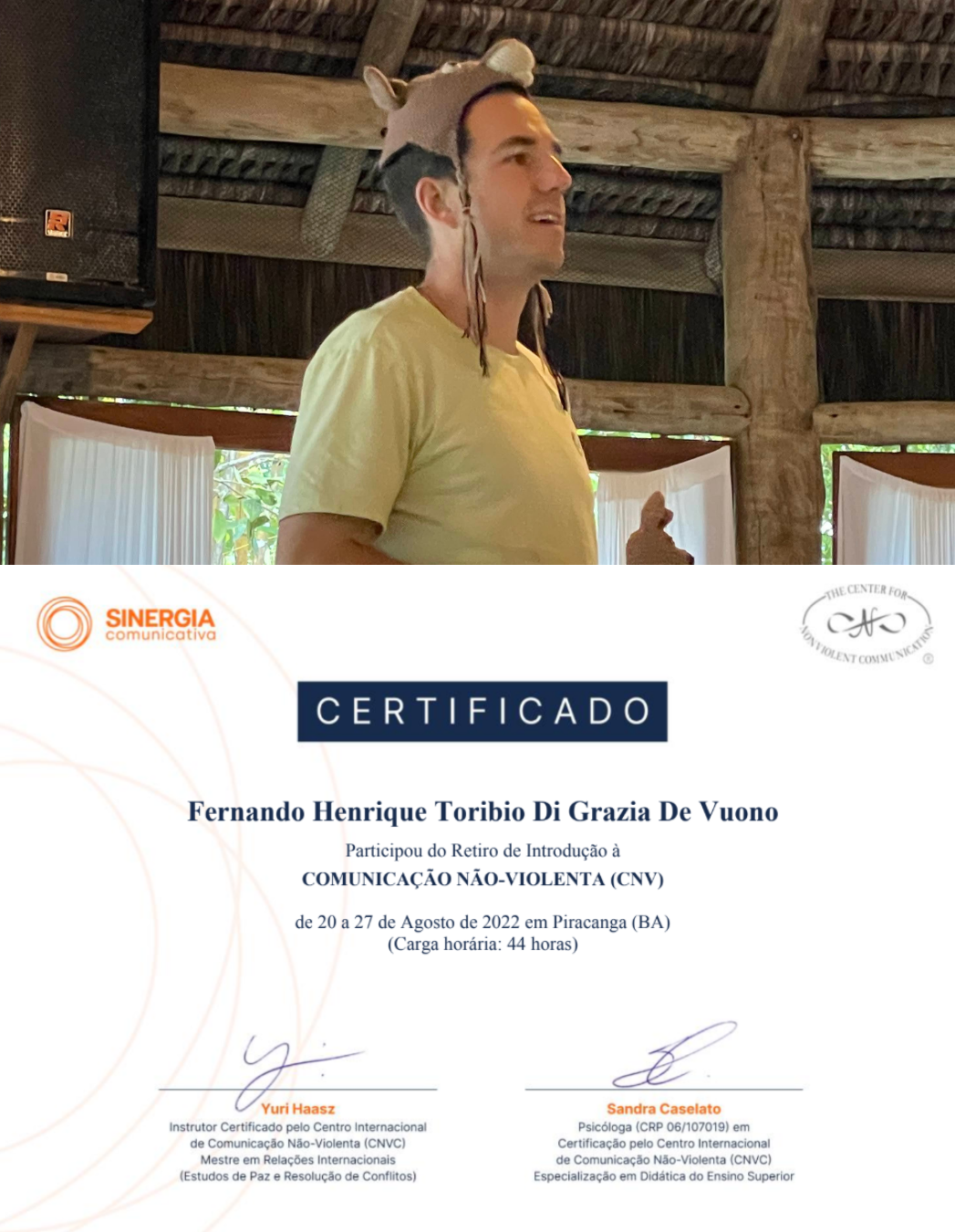 Formação em CNV (Comunicação Não Violenta) Fernando, Casa Cura Itacaré Bahia