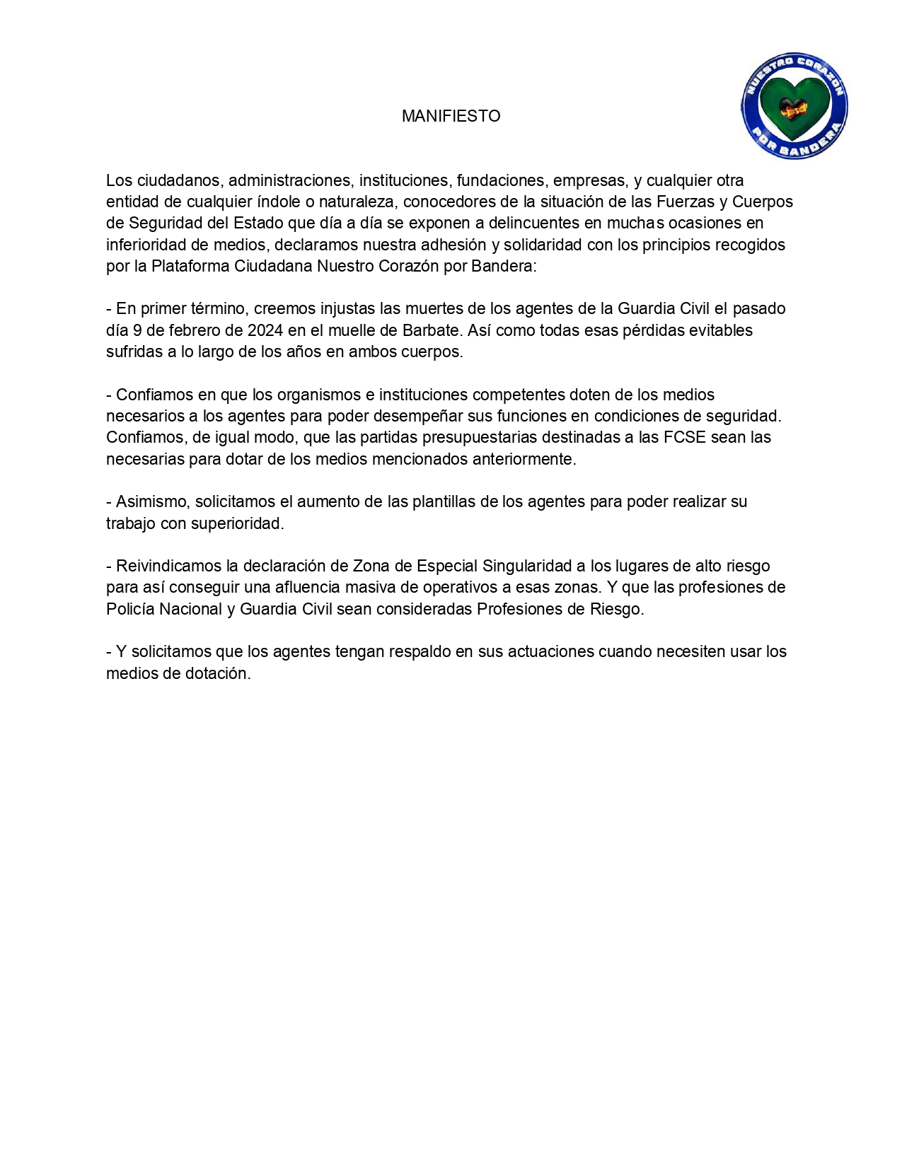 Manifiesto para firmar