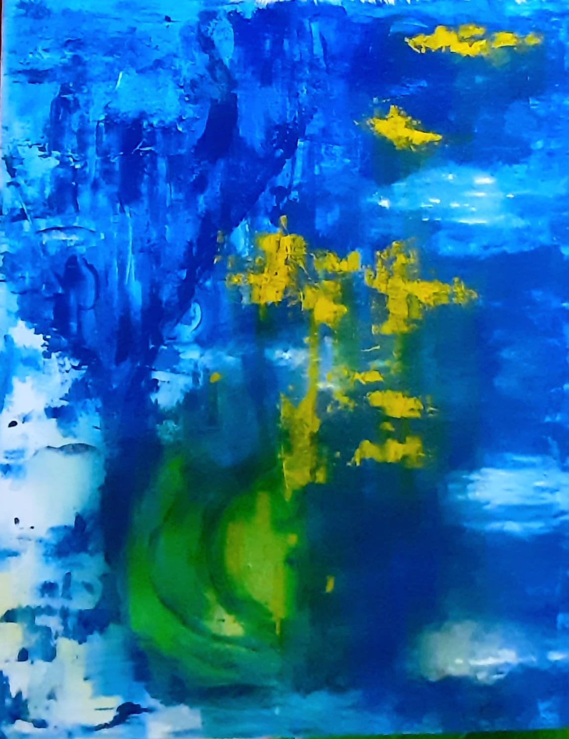 Nacimiento de la luz, peinture abstraite acrylique de Jacqueline Poitevin