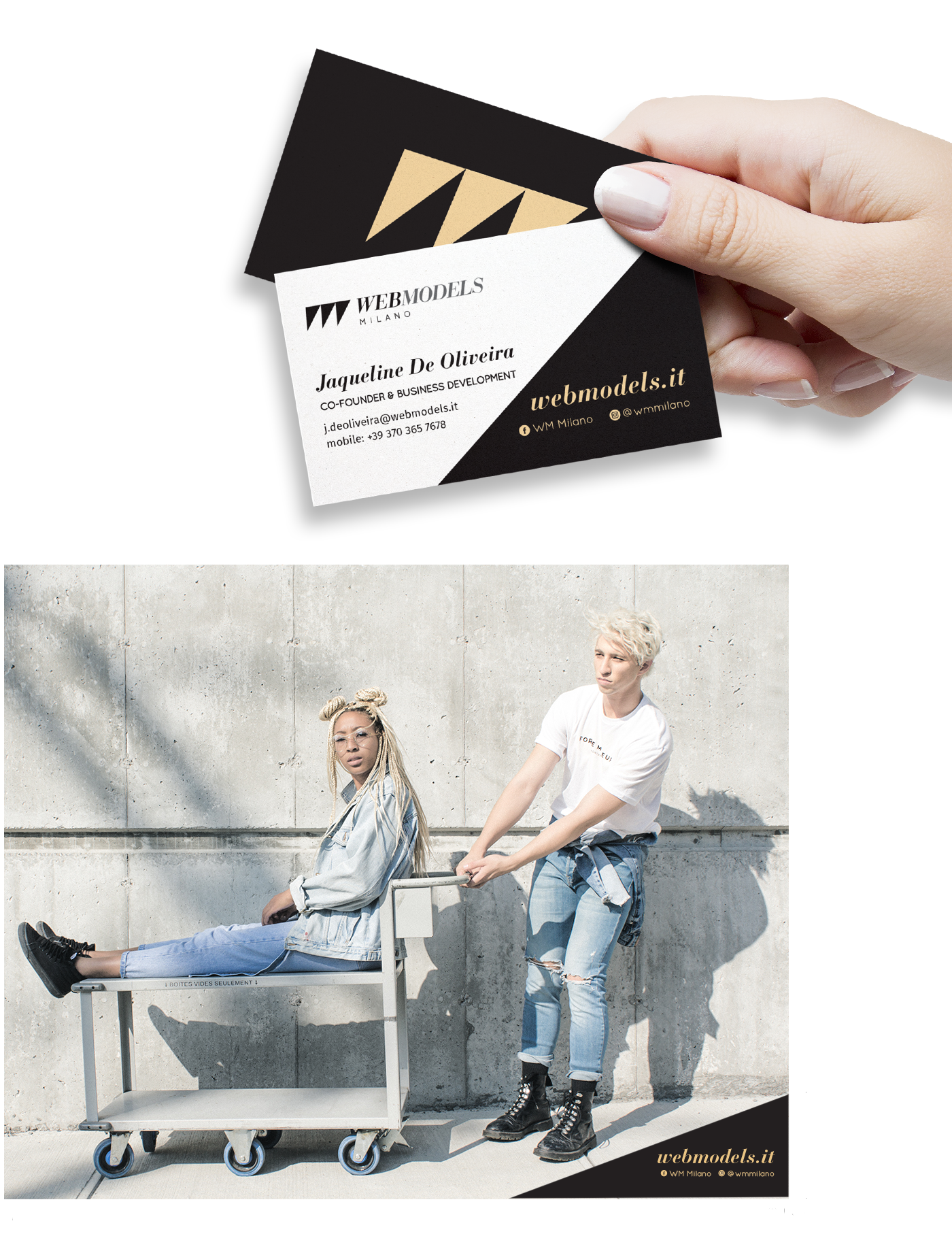 a person holding a business card with a business card