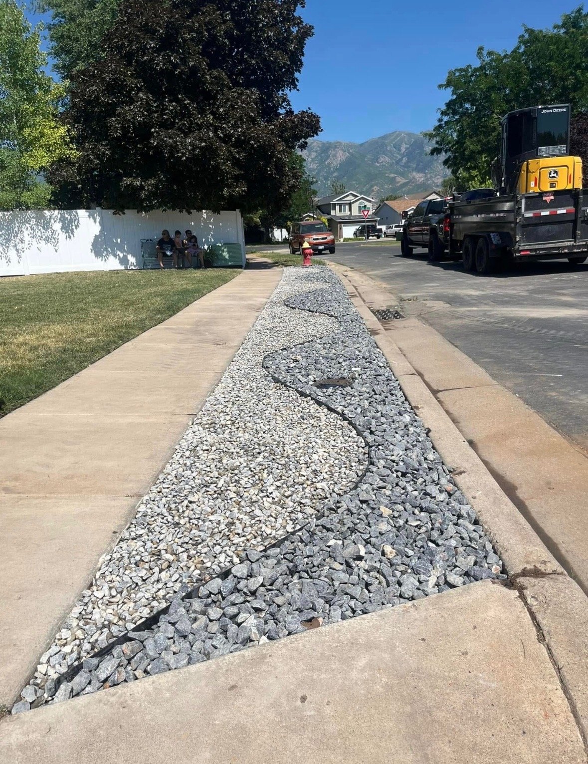 park strip rock installation in Ogden Utah