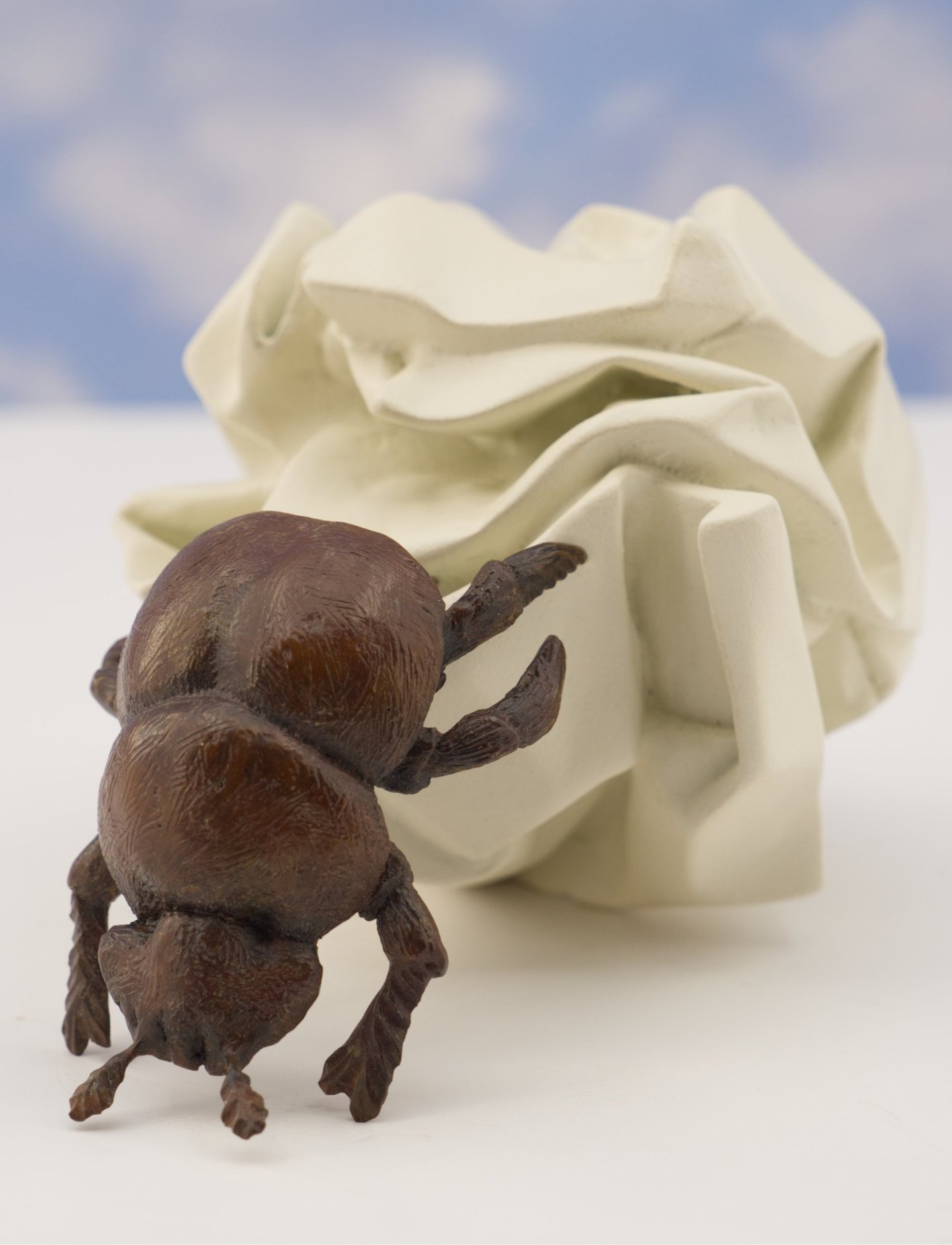 Bronze Tabletop sculpture Of Dung Beetle By Mark Richard Hall