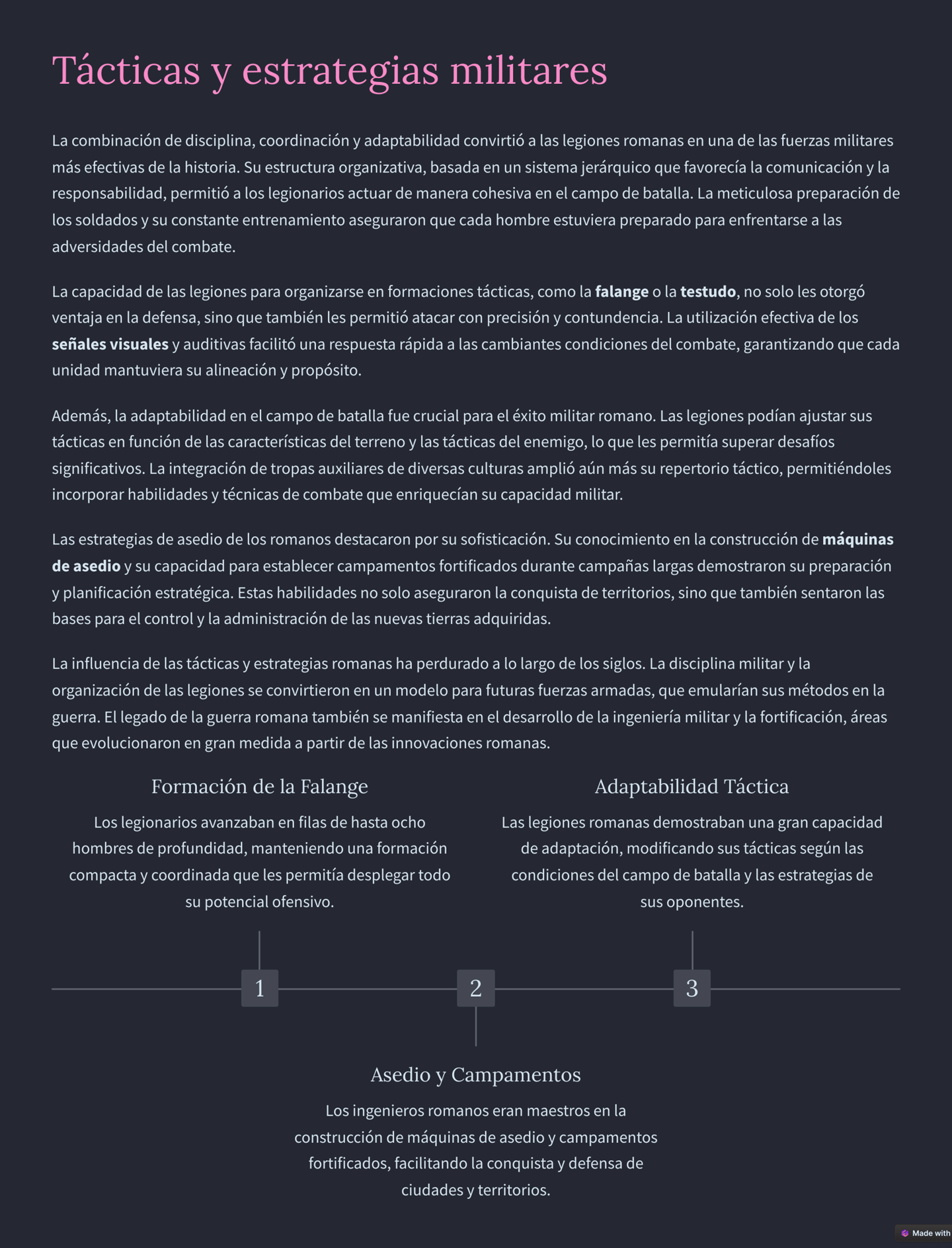 TACTICAS Y ESTRATEGIAS MILITARES DE LAS LEGIONES