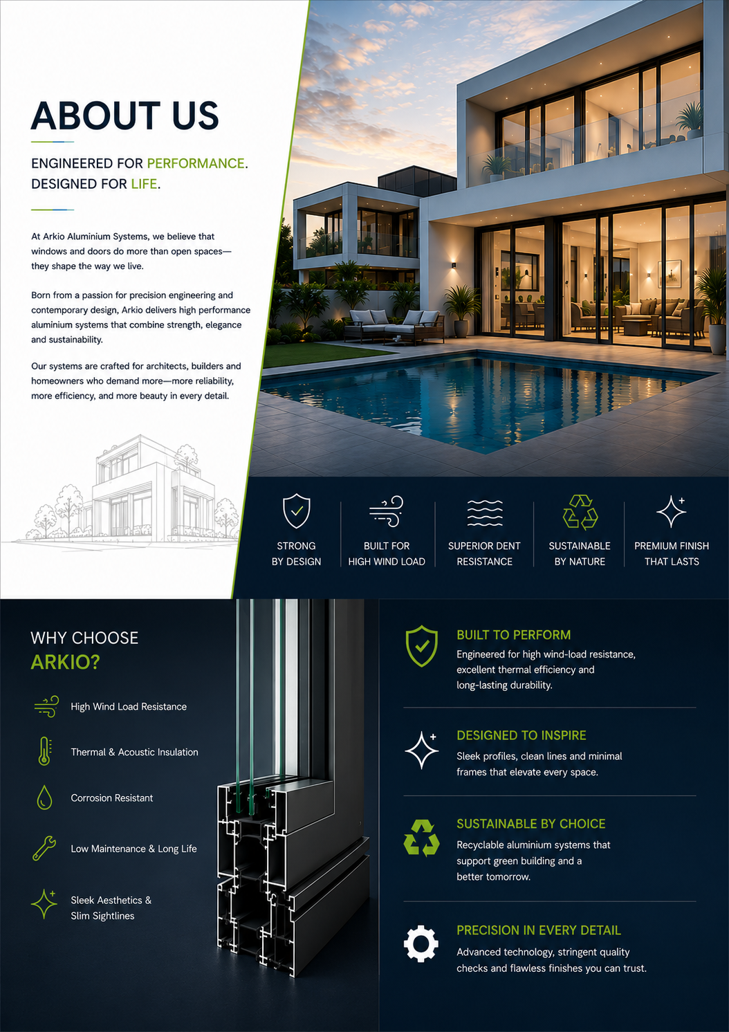 3 track aluminium windows
