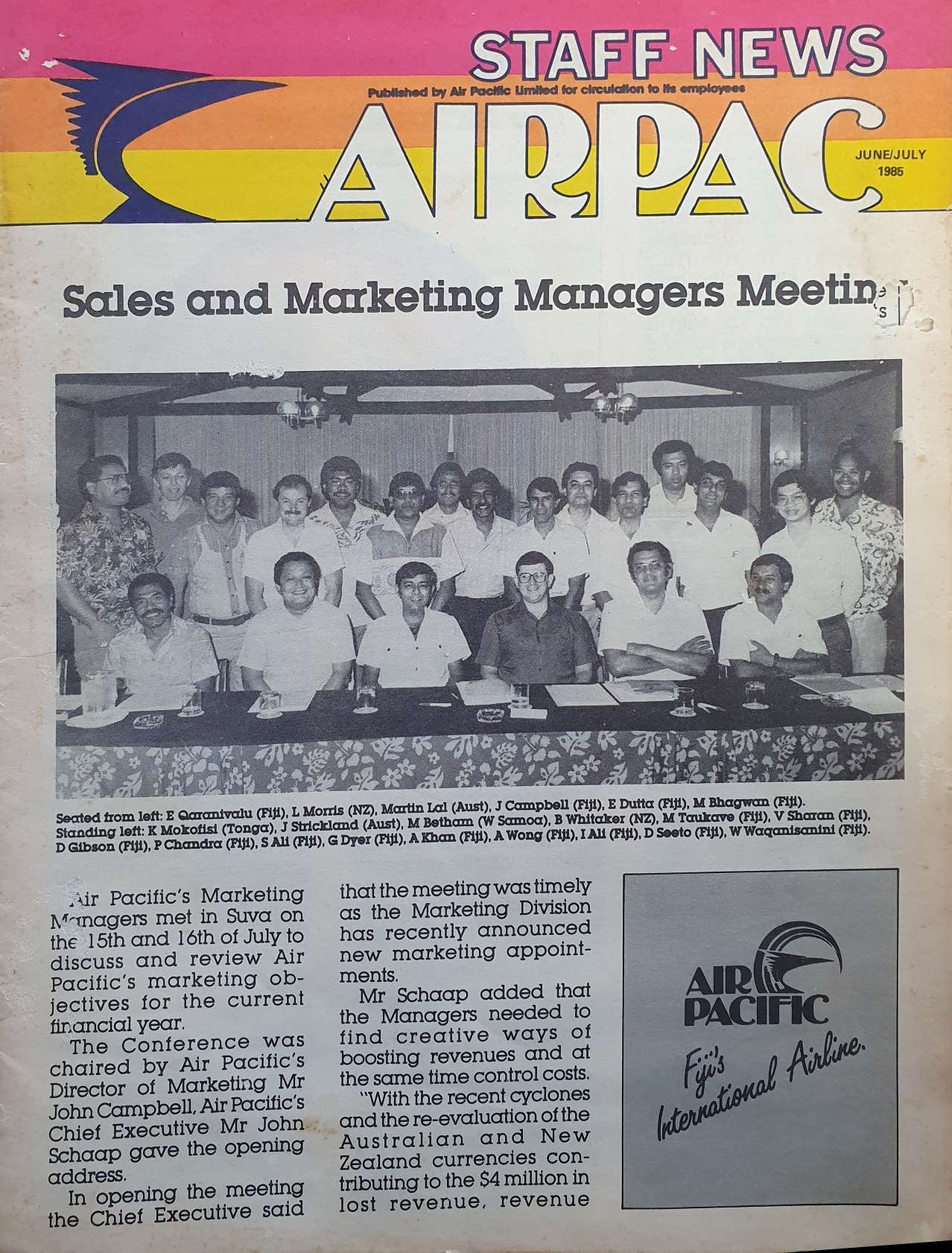 Origins of Air Pak Freight Services - Mahendra Bhagwan, Marketing Manager from AIRPAC STAFF NEWS 1985